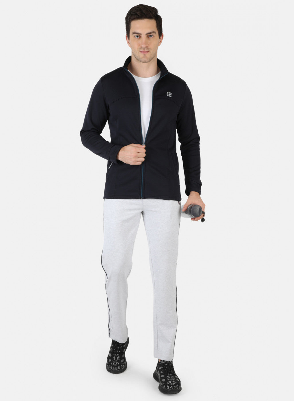 Rock.it Navy Regular Fit Full Sleeve Collar Neck Sweatshirt