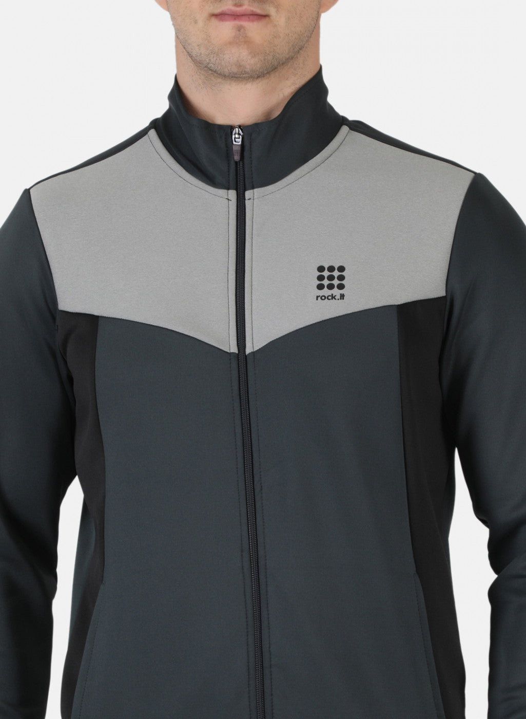 Rock.it Men Grey Solid Sweatshirt