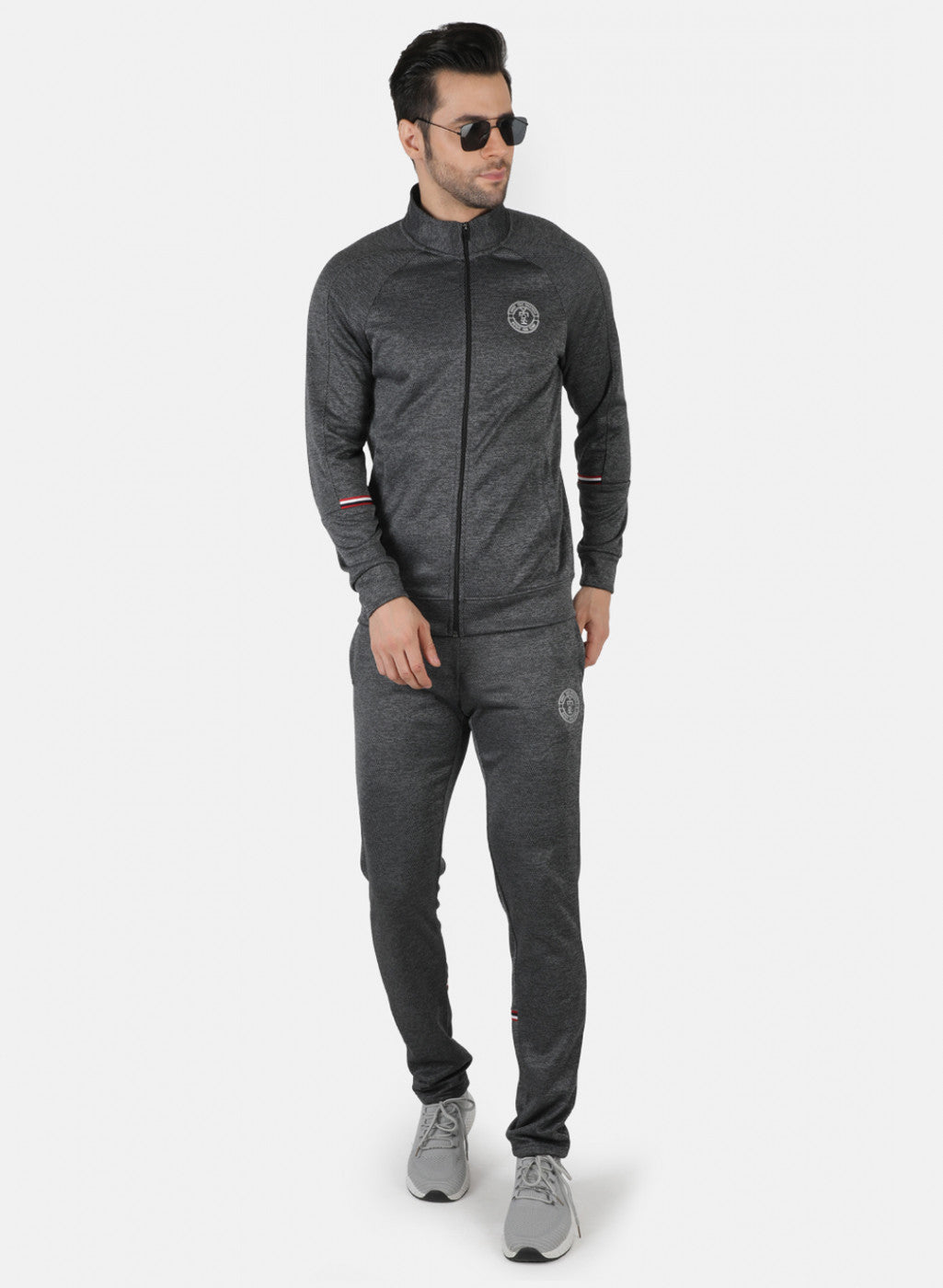 Rock.it Grey Regular Fit Full Sleeve Collar Neck Tracksuit