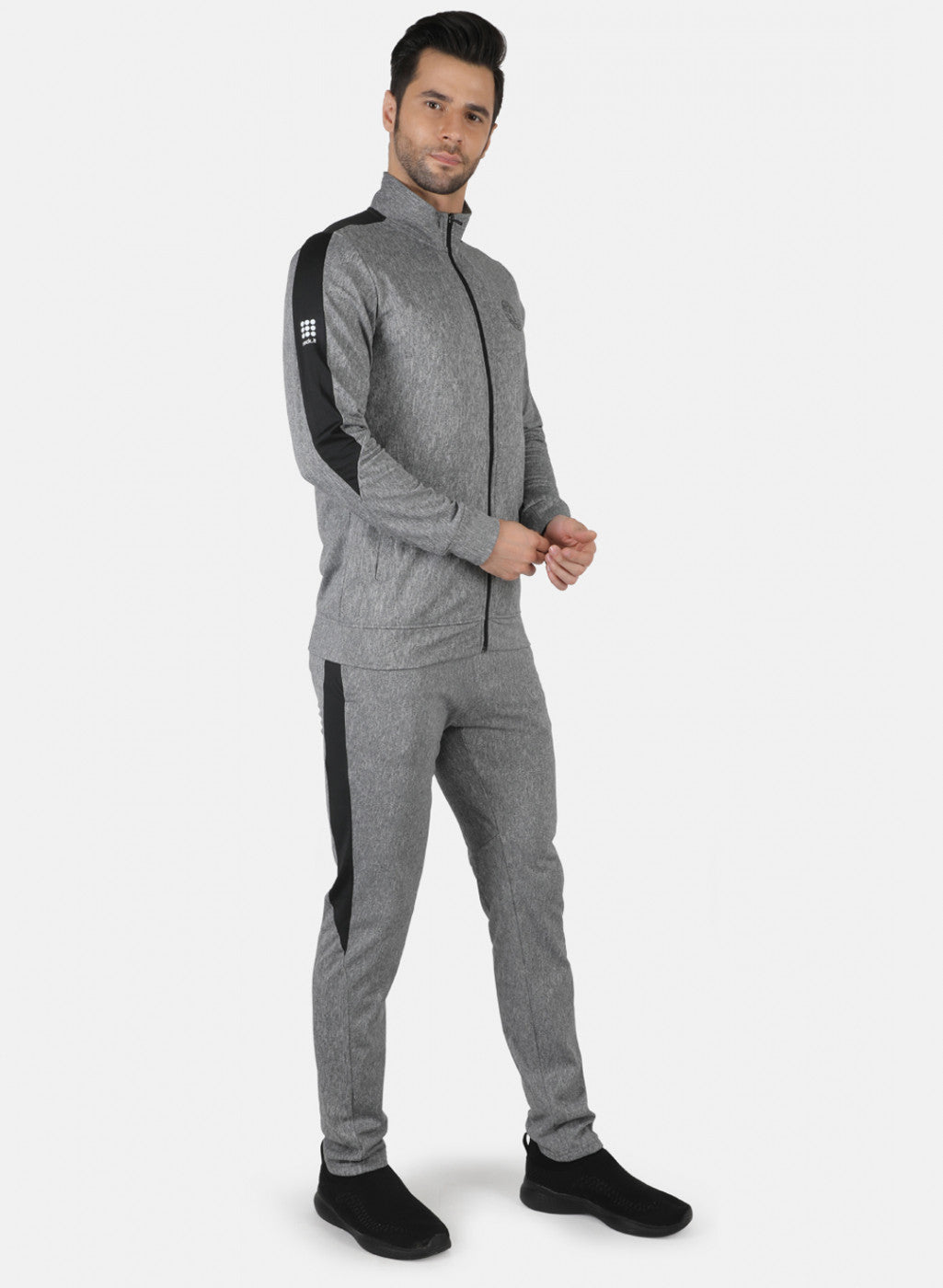 Rock.it Grey Regular Fit Full Sleeve Collar Neck Tracksuit