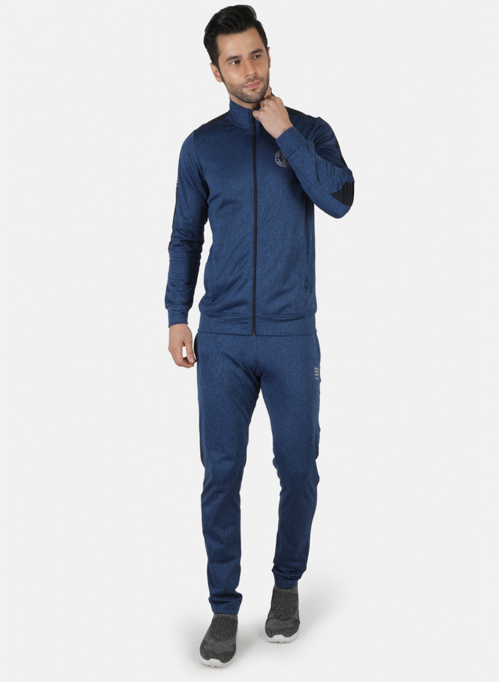 Rock.it Navy Regular Fit Full Sleeve Collar Neck Tracksuit