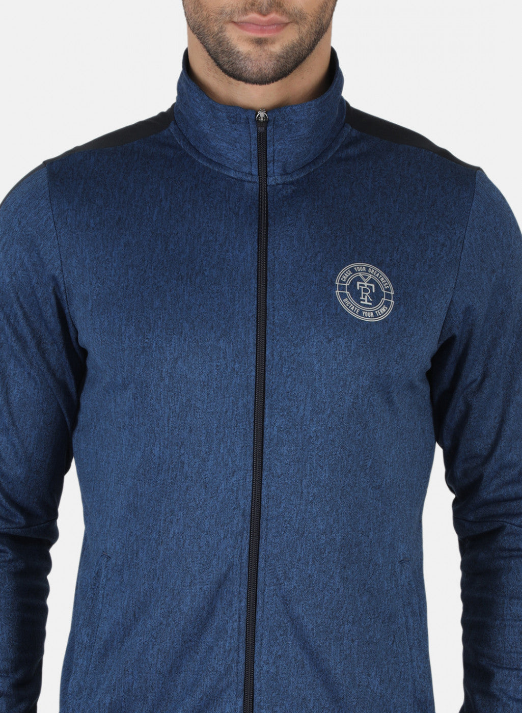 Rock.it Navy Regular Fit Full Sleeve Collar Neck Tracksuit