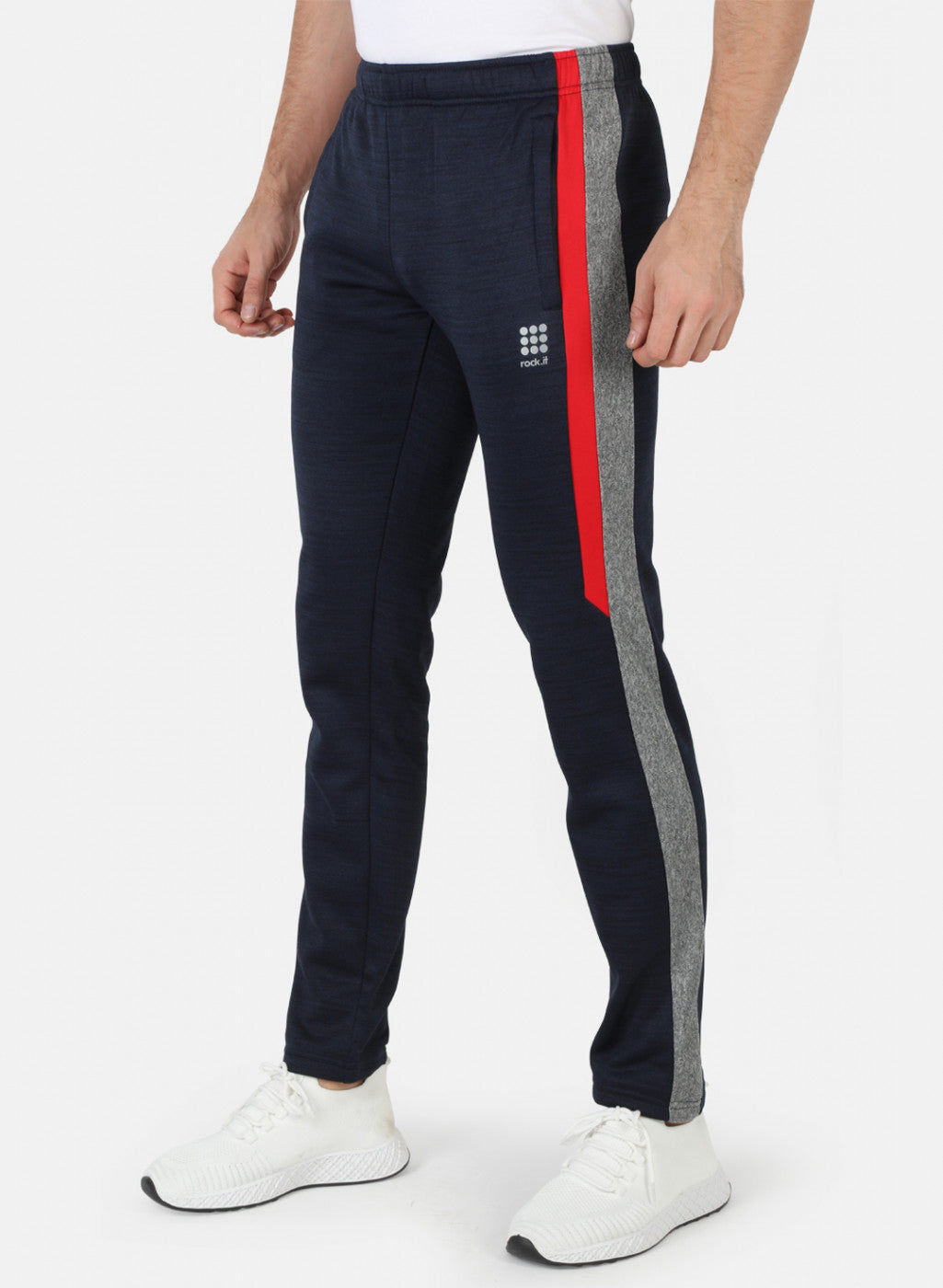 Rock.it Men Navy Blue Solid Lower