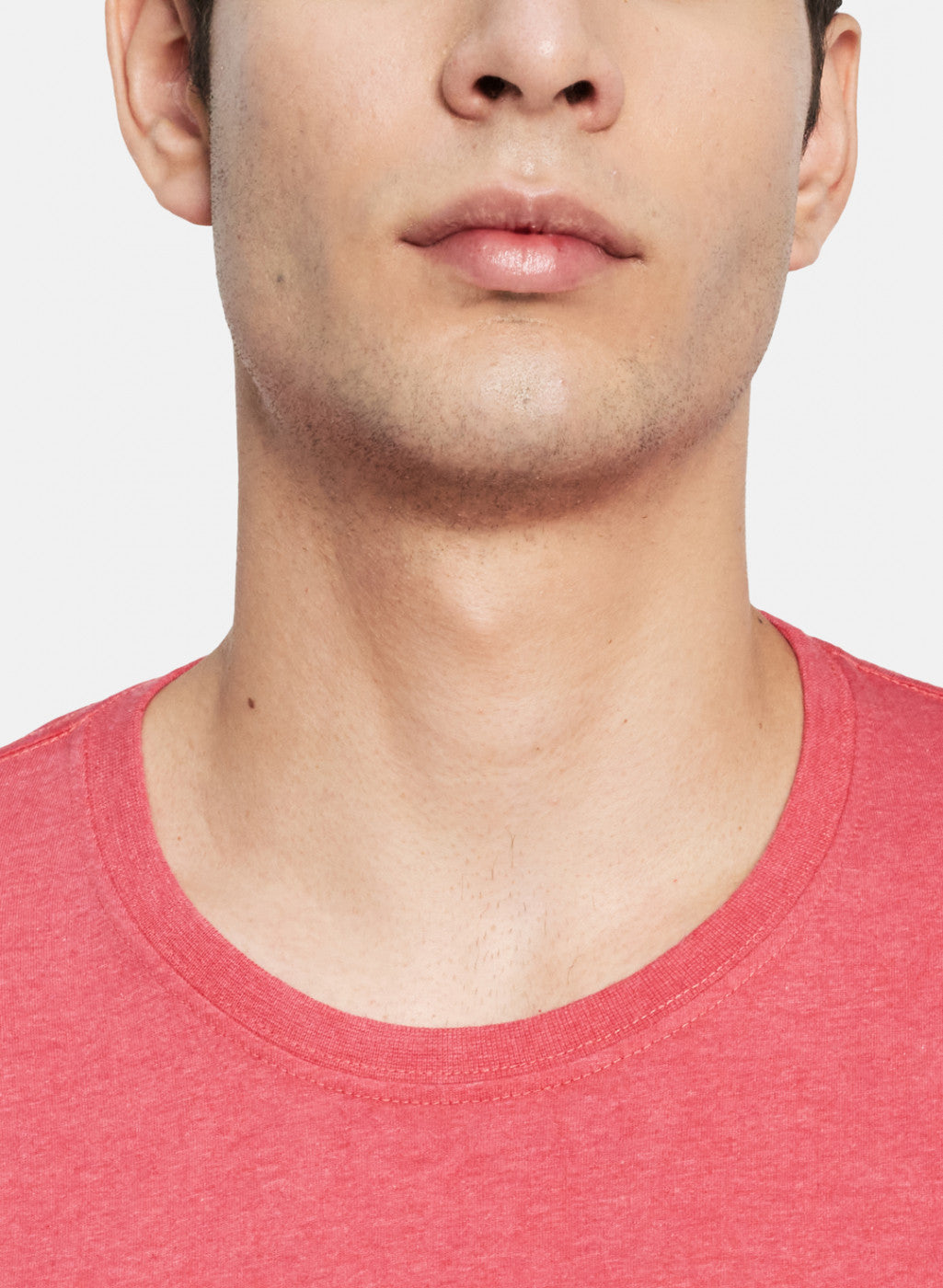 Men Pink Plain T-Shirt