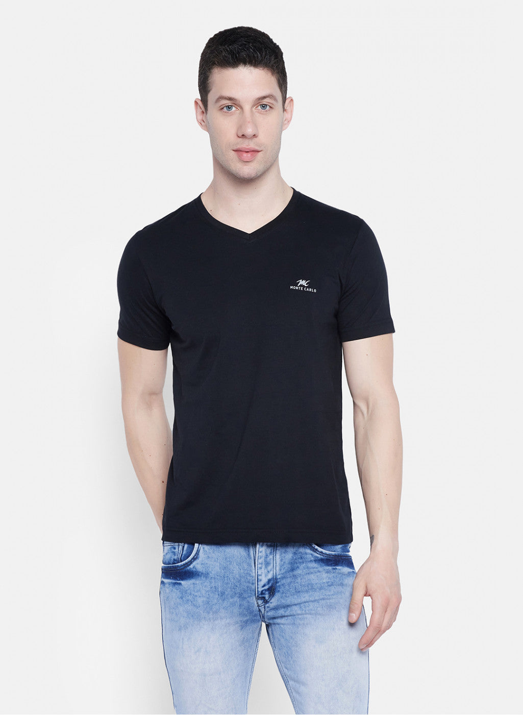 Mens Multicolor Plain T-Shirt