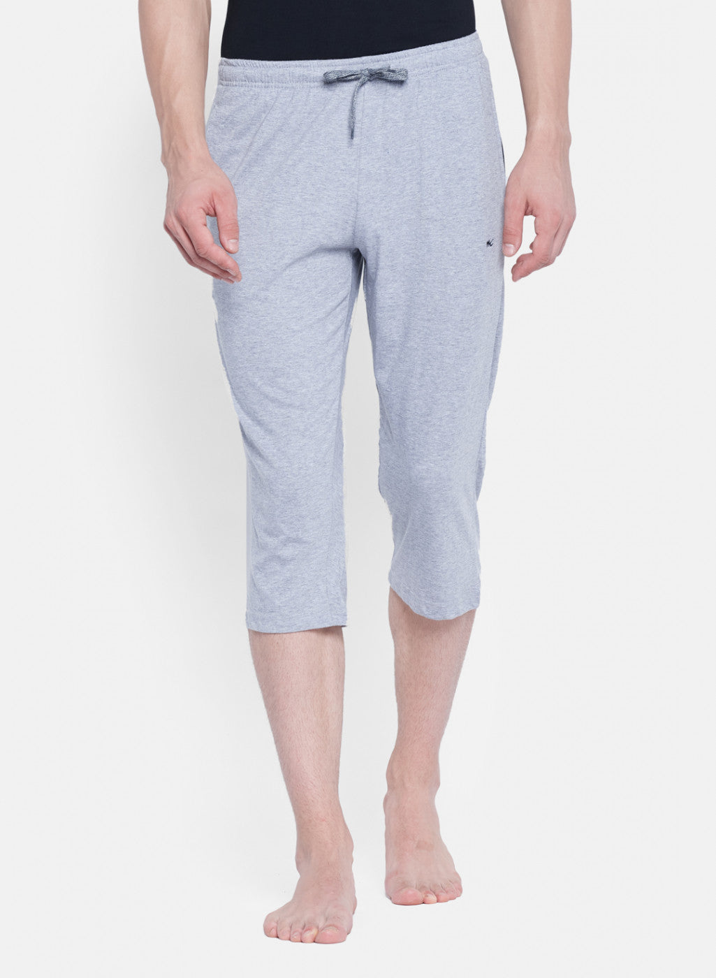 Mens Grey Plain Capri