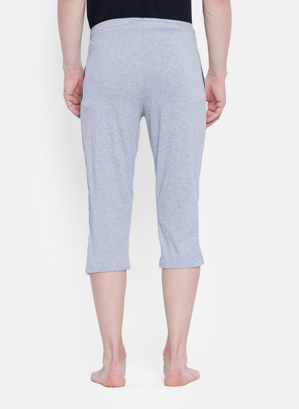 Mens Grey Plain Capri