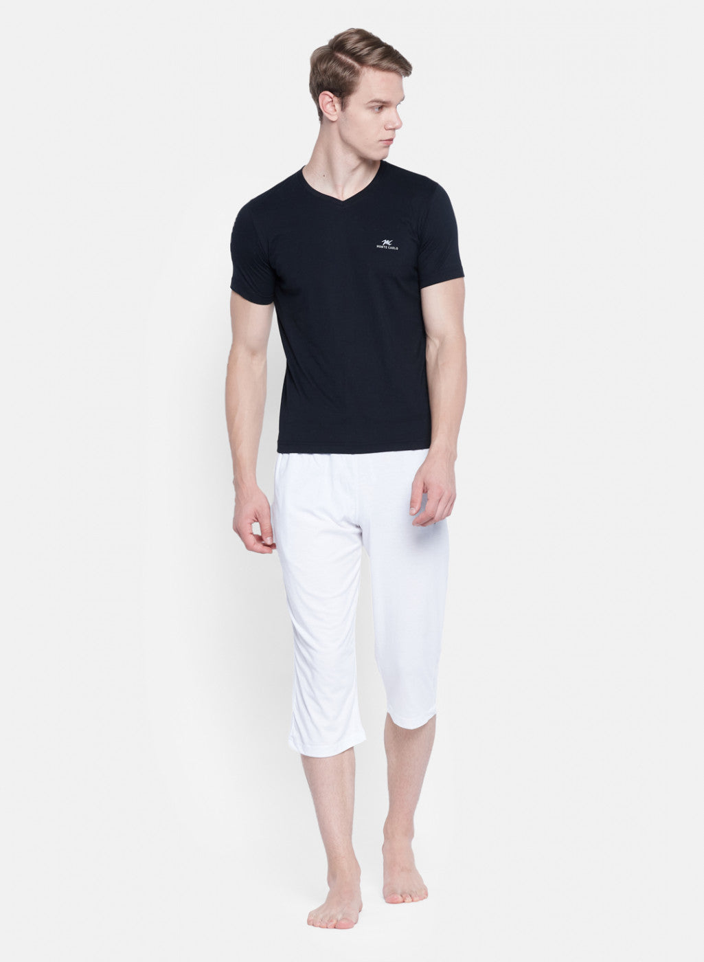 Mens White Plain Capri