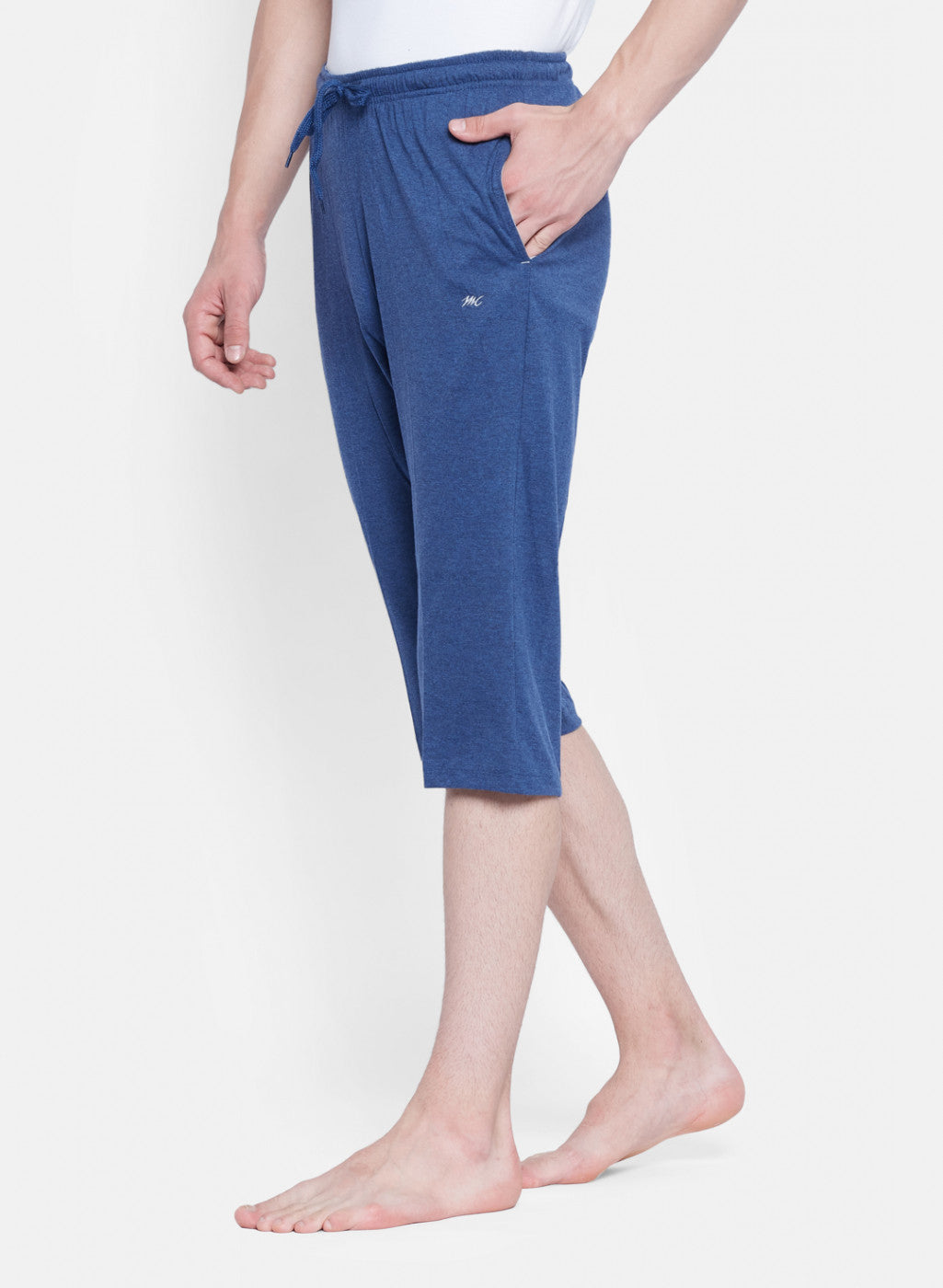 Mens NAvy Blue Plain Capri