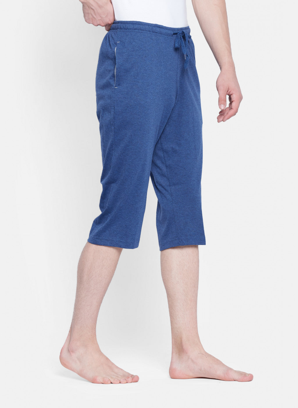 Mens NAvy Blue Plain Capri