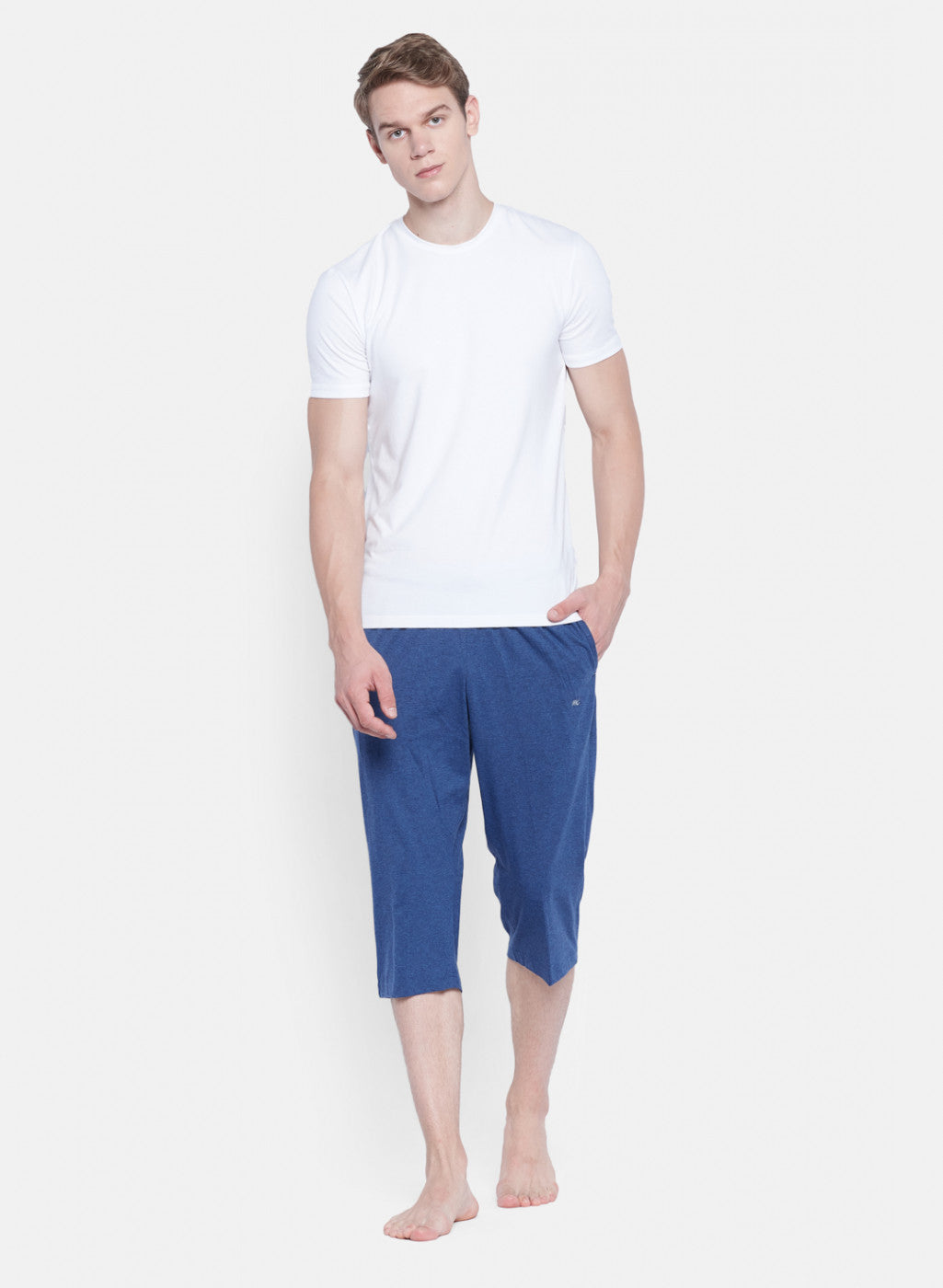 Mens NAvy Blue Plain Capri