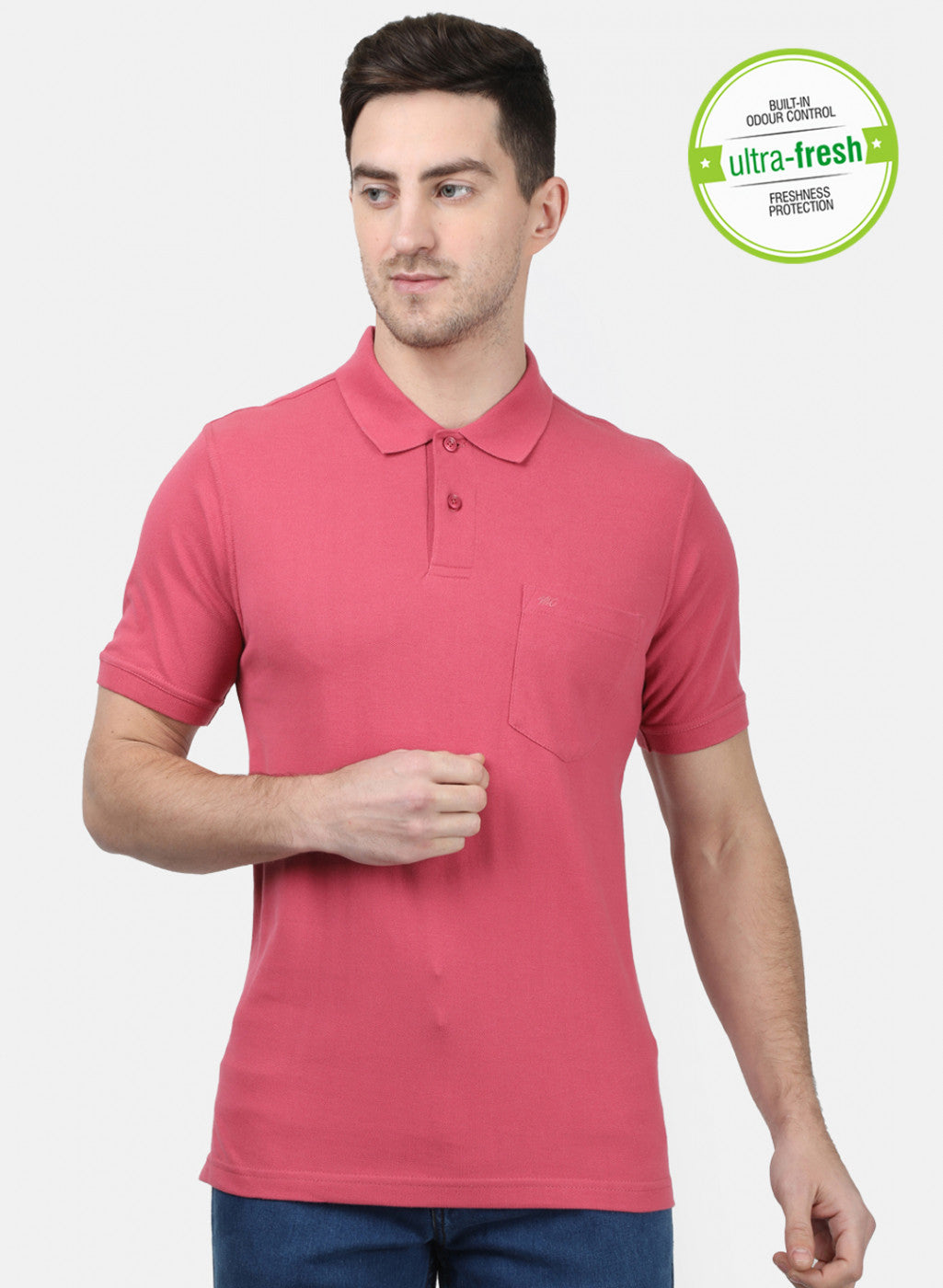 Mens Pink Plain T-Shirts