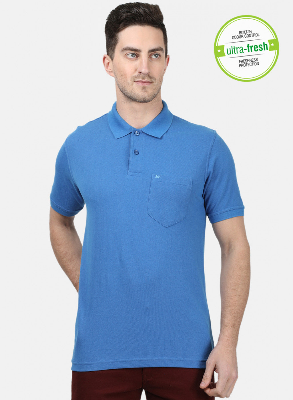 Mens Blue Plain T-Shirts