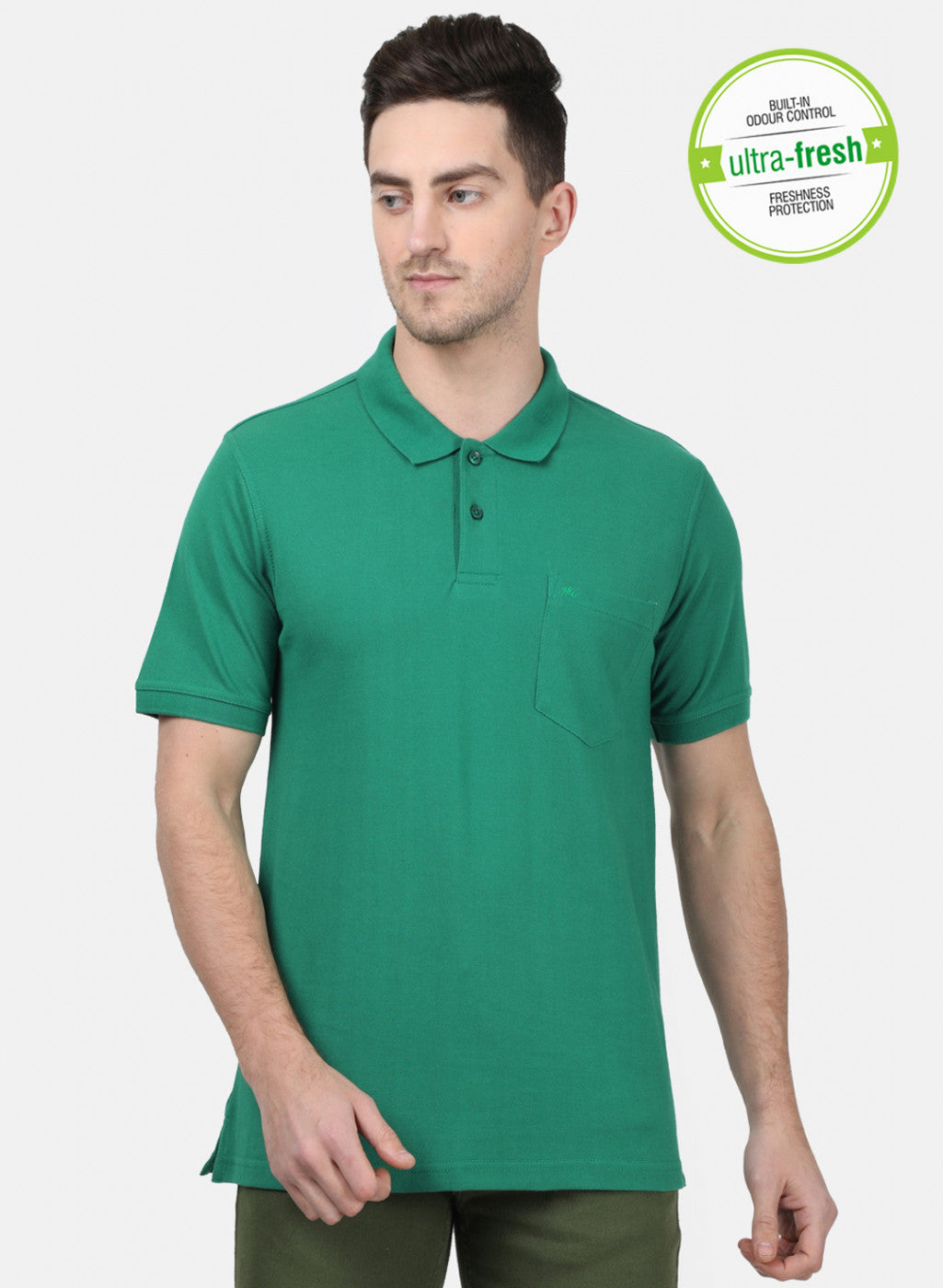 Mens Green Plain T-Shirts