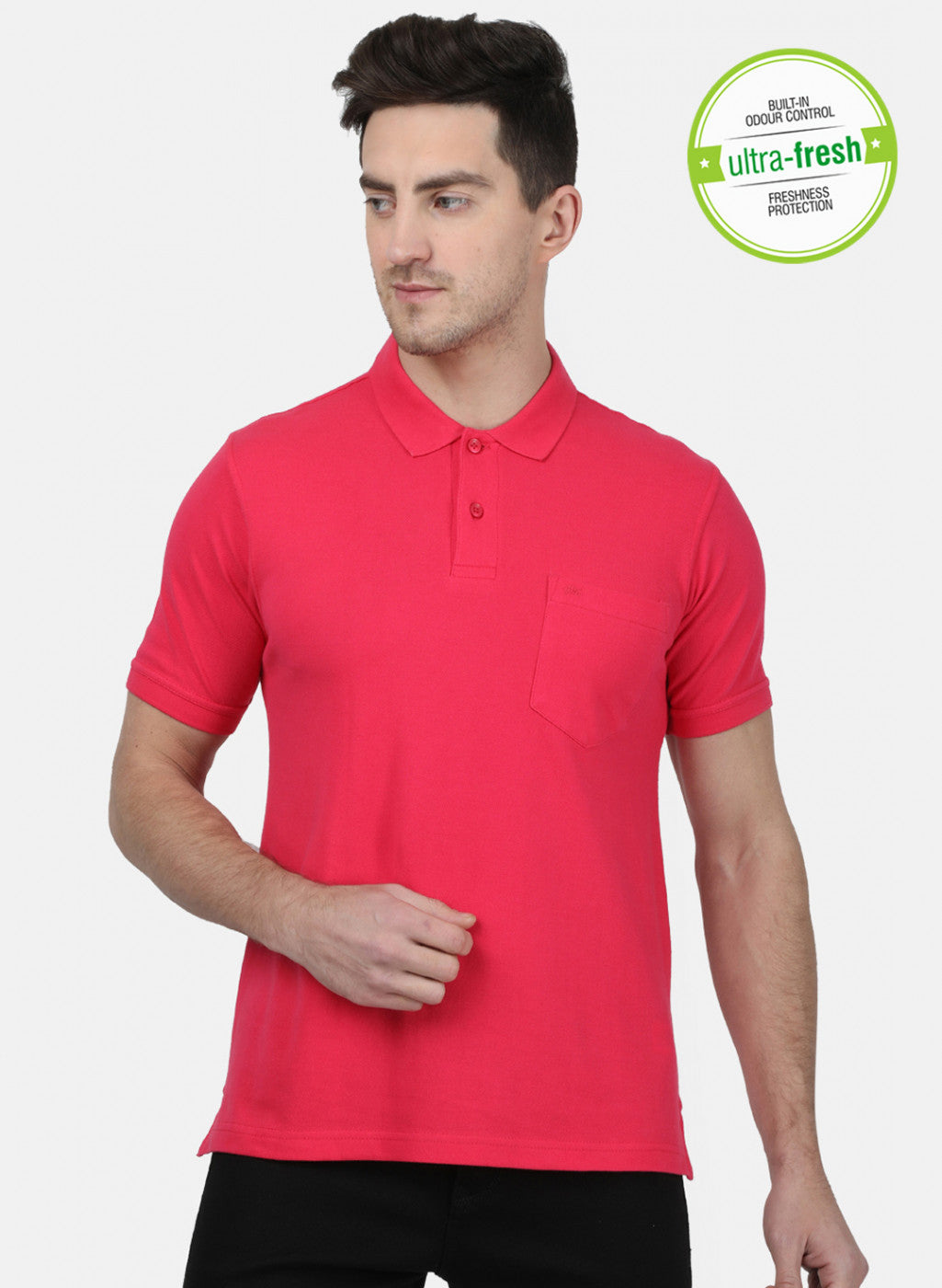 Mens Pink Plain T-Shirt