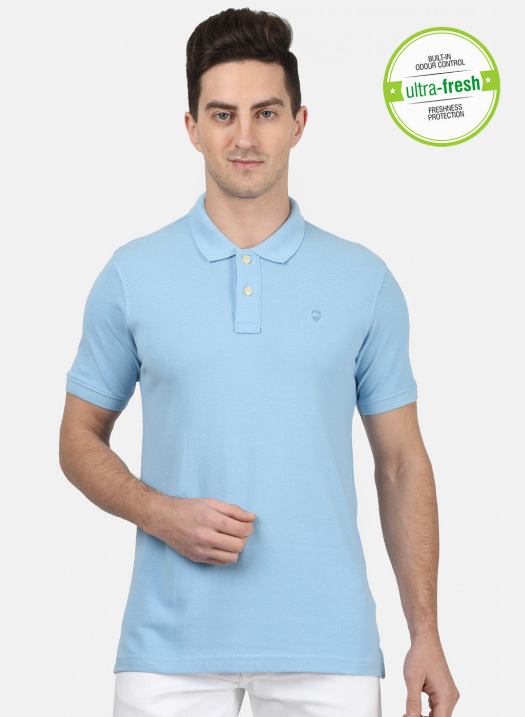 Mens Sky Blue Plain T-Shirt