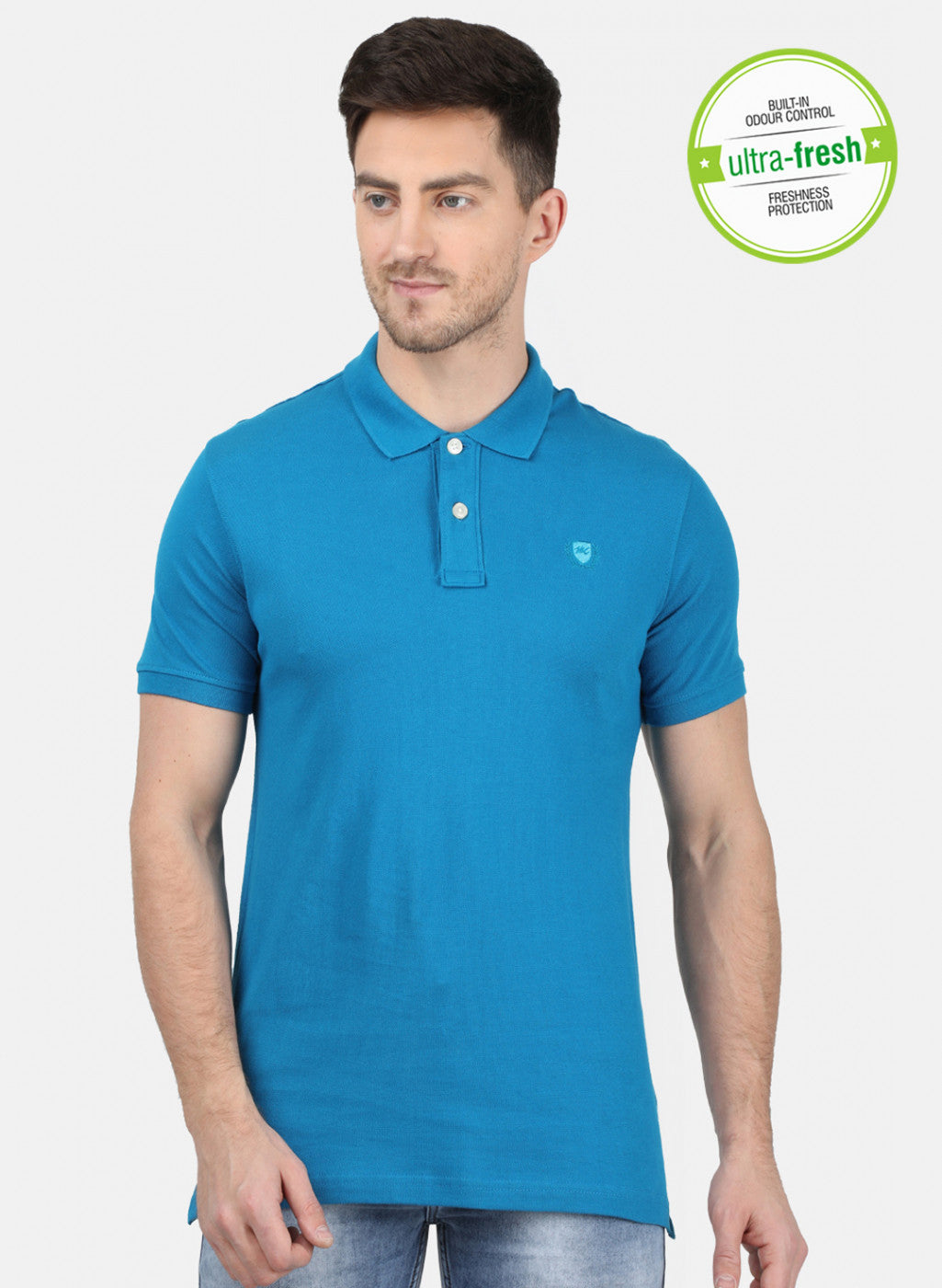 Mens Blue Plain T-Shirt