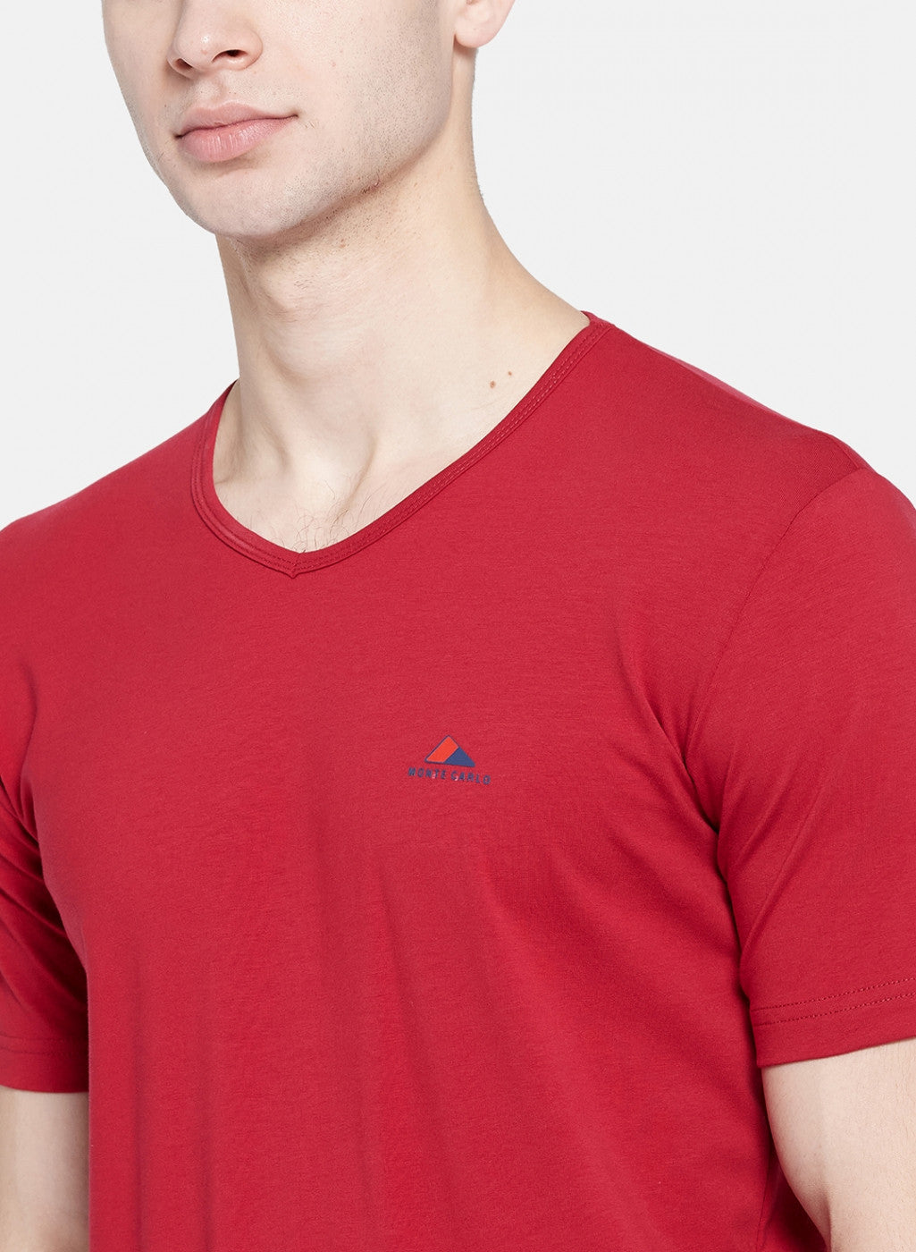 Mens Red Plain T-Shirt