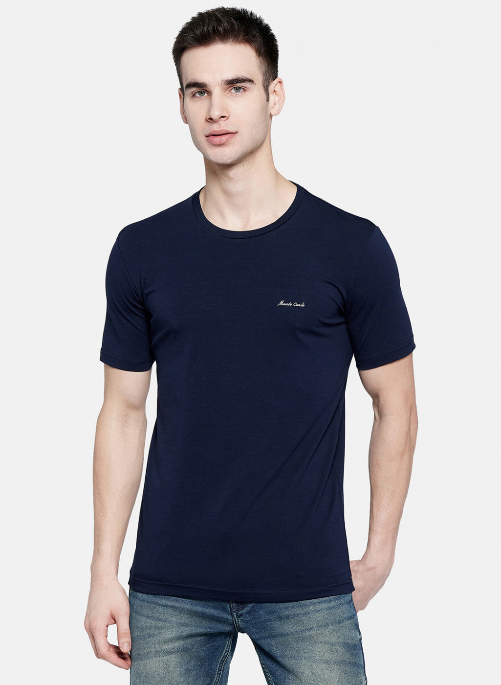 Mens NAvy Blue Plain T-Shirt