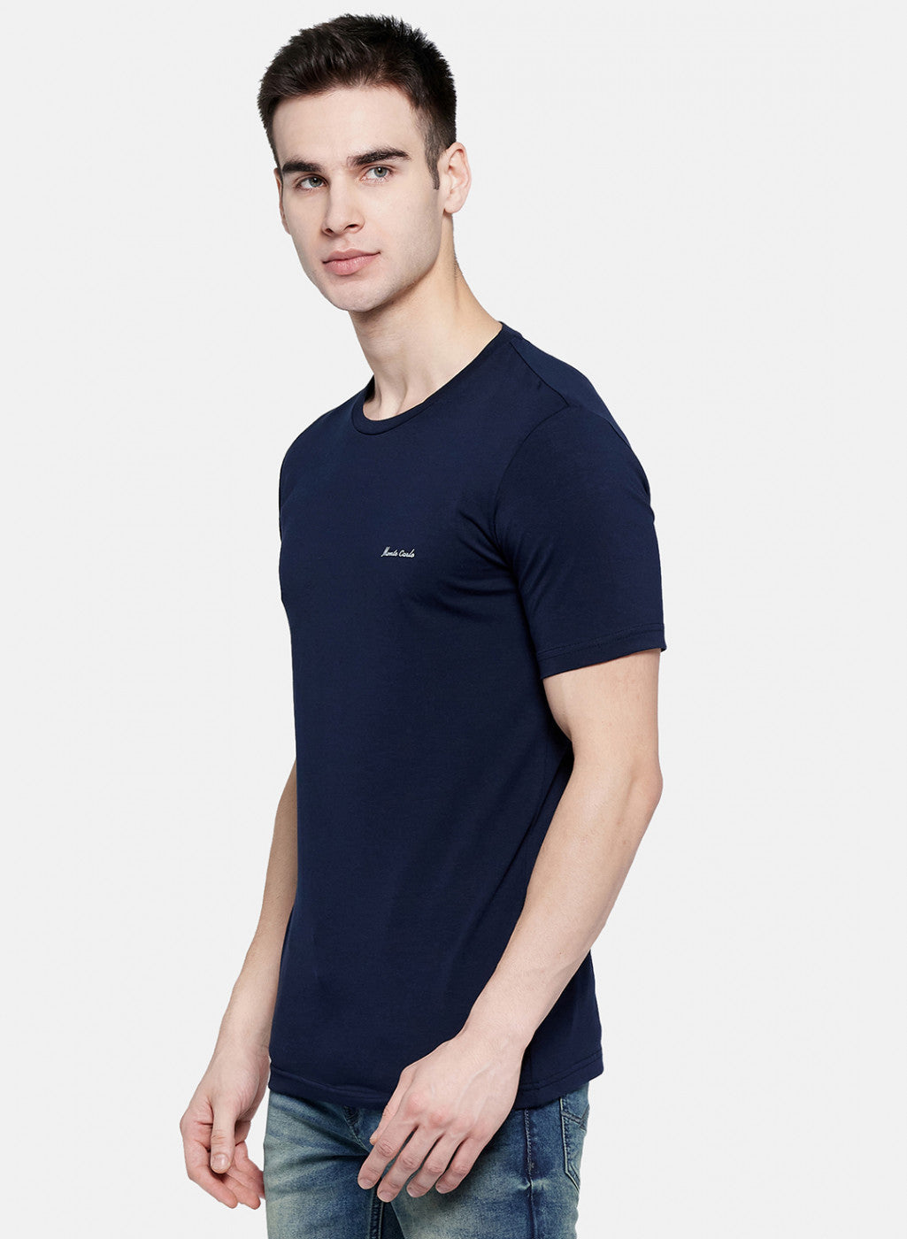 Mens NAvy Blue Plain T-Shirt