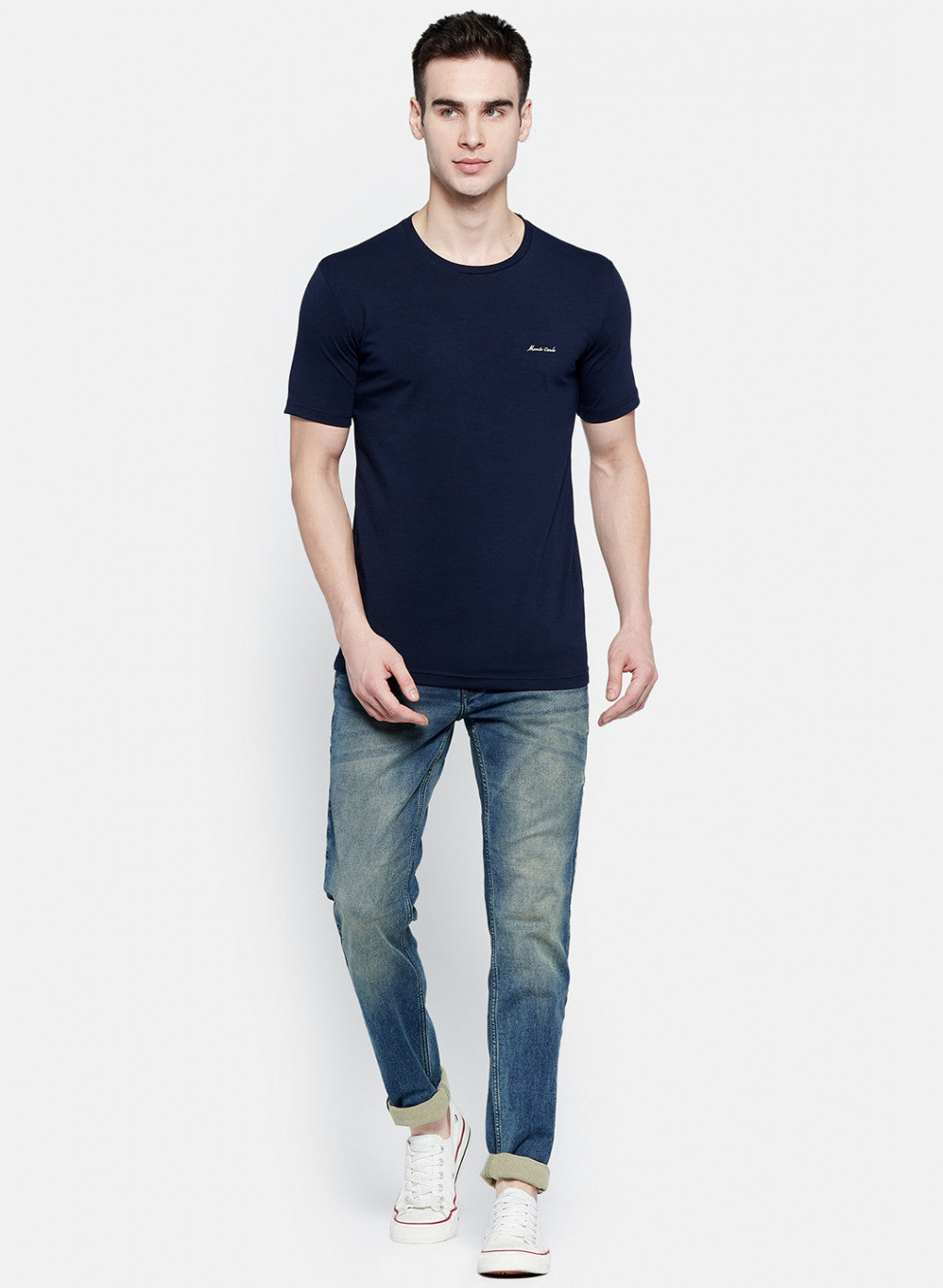 Mens NAvy Blue Plain T-Shirt