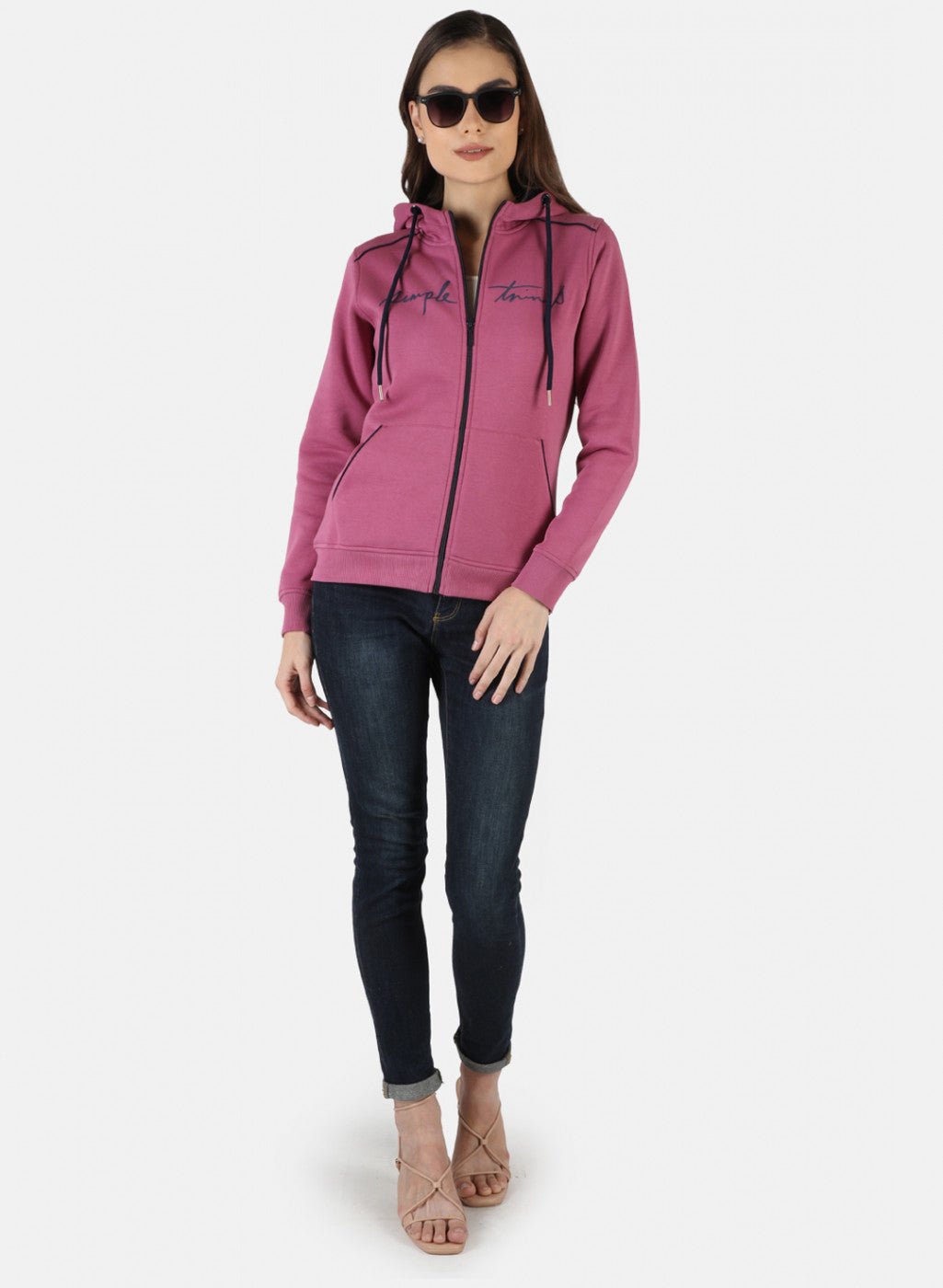 Women Pink Printed Sweatshirt