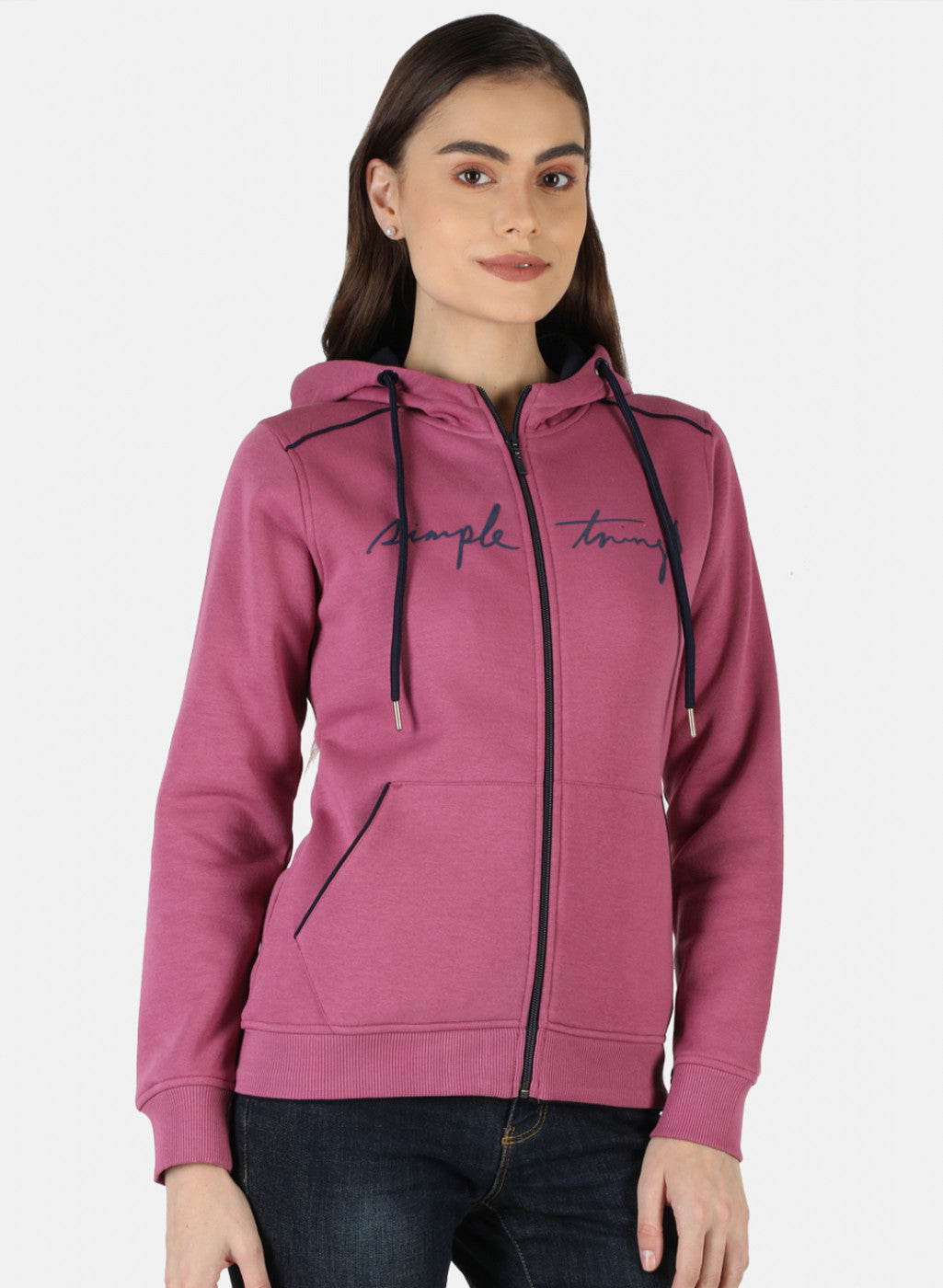 Women Pink Printed Sweatshirt