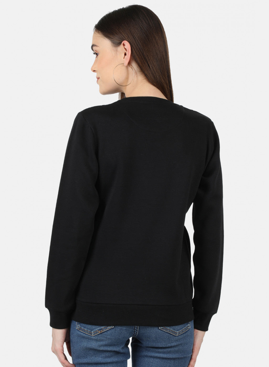 Women Black Printed Sweatshirt