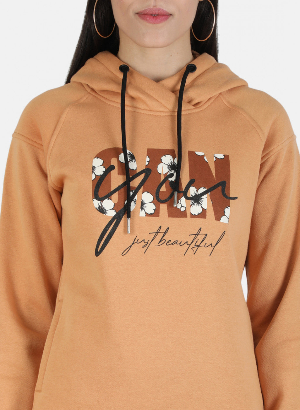 Women Brown Printed Sweatshirt
