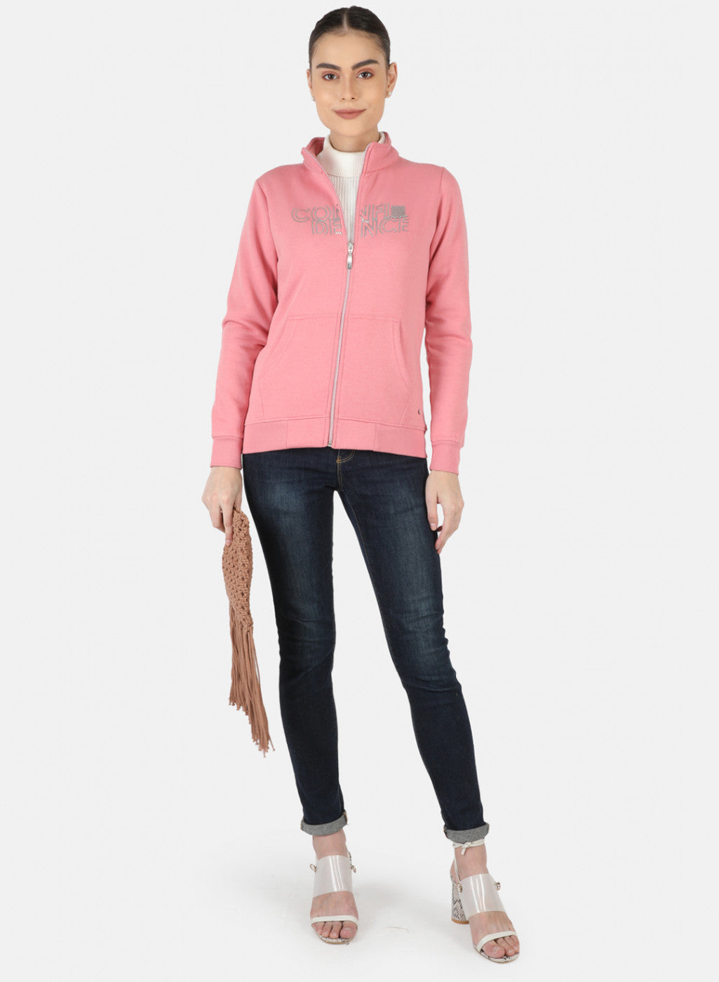 Women Pink Printed Sweatshirt