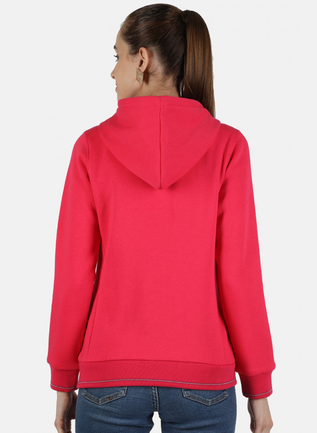 Women Pink Solid Sweatshirt