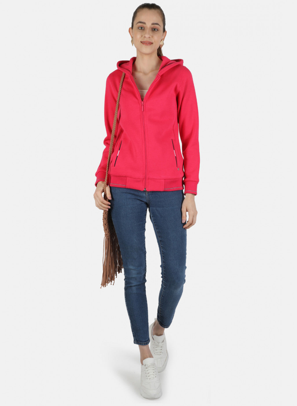 Women Pink Solid Sweatshirt