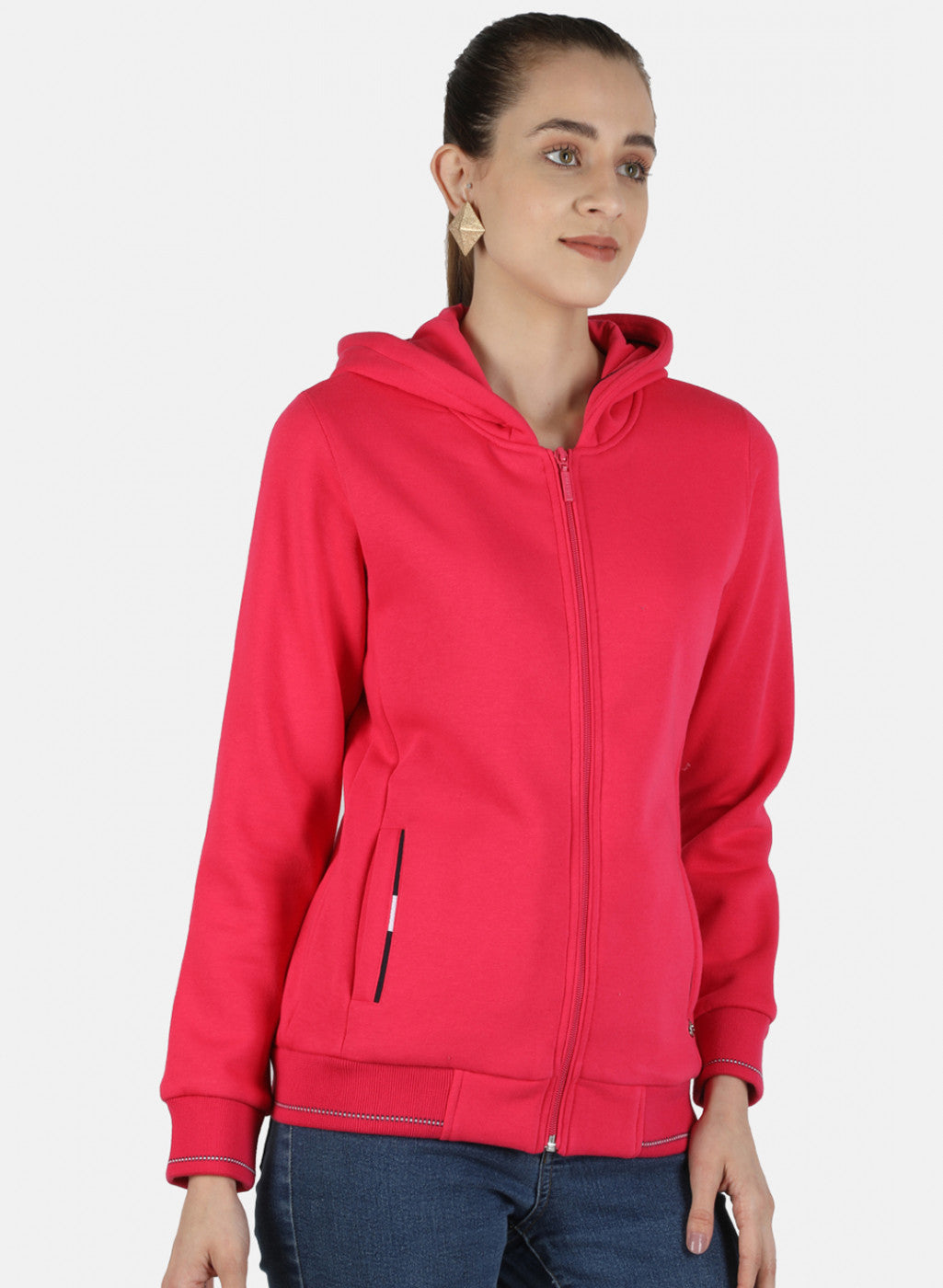 Women Pink Solid Sweatshirt