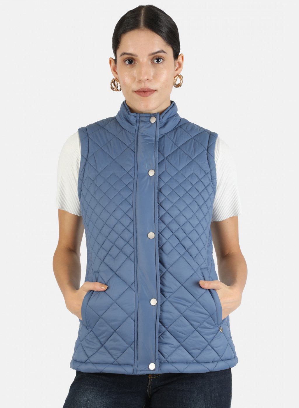 Women Blue Solid Jacket