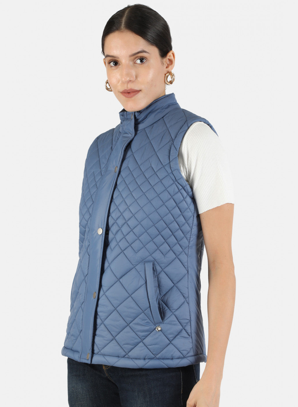 Women Blue Solid Jacket