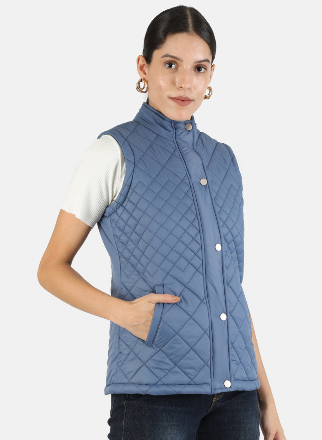 Women Blue Solid Jacket