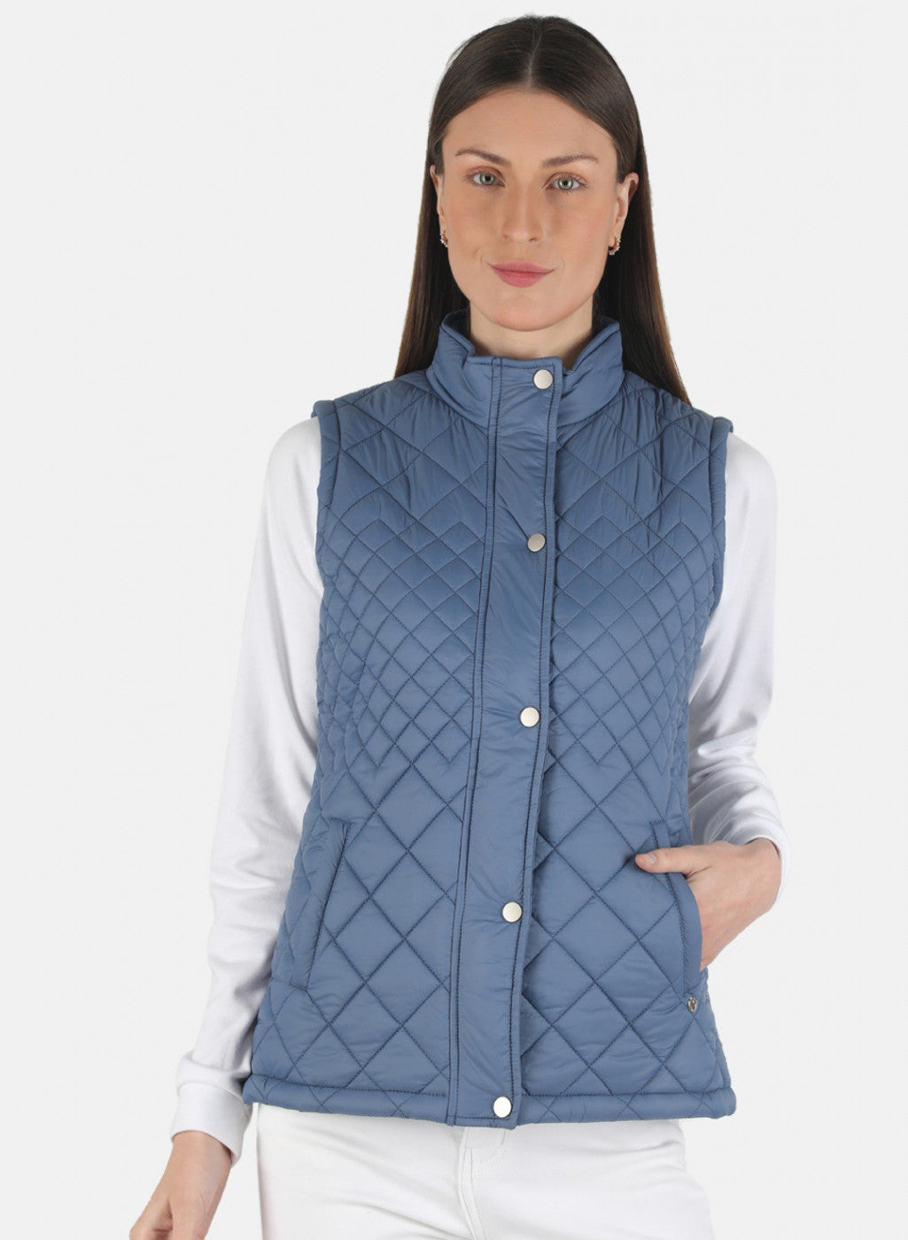 Women Blue Solid Jacket