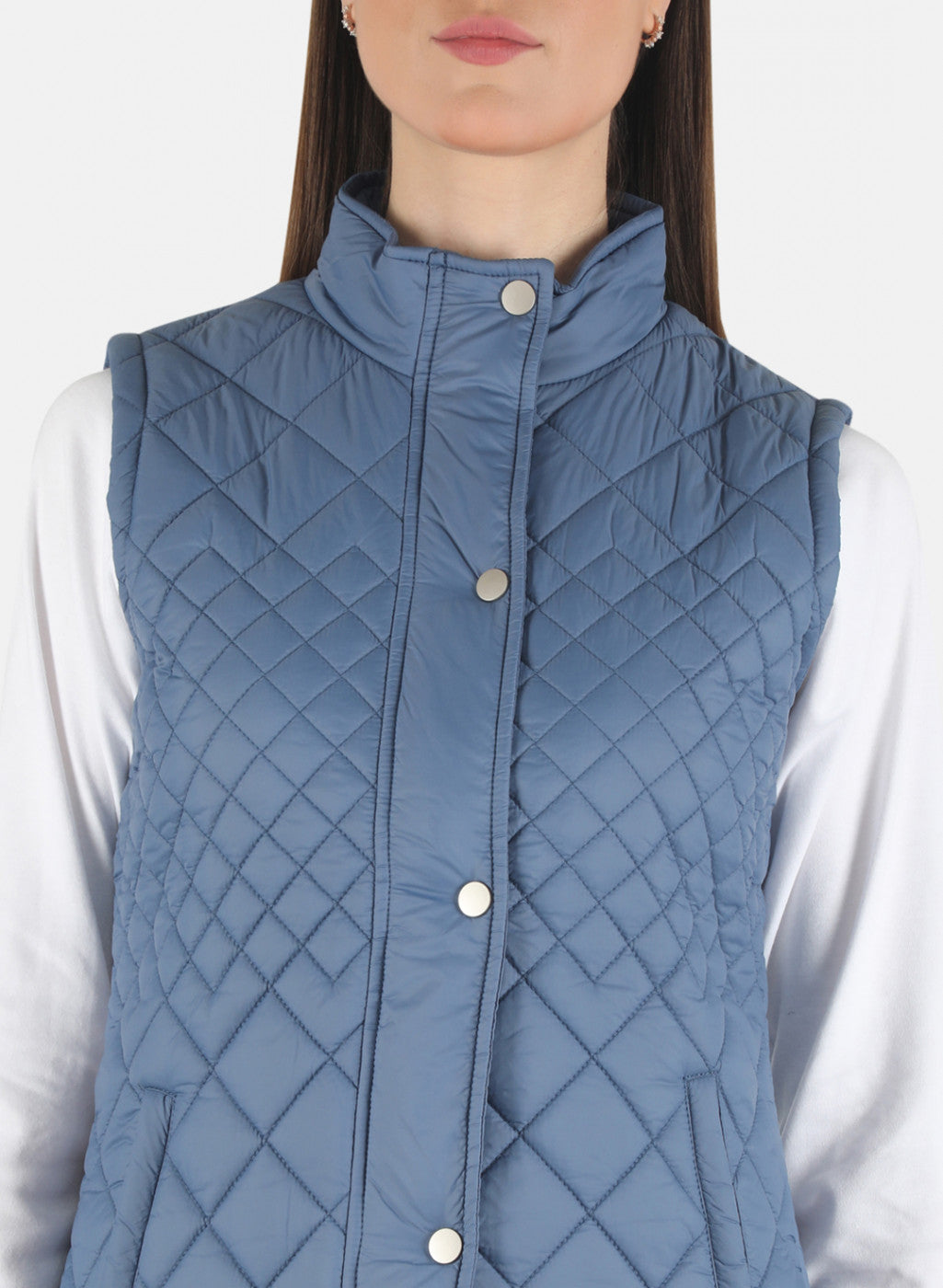 Women Blue Solid Jacket
