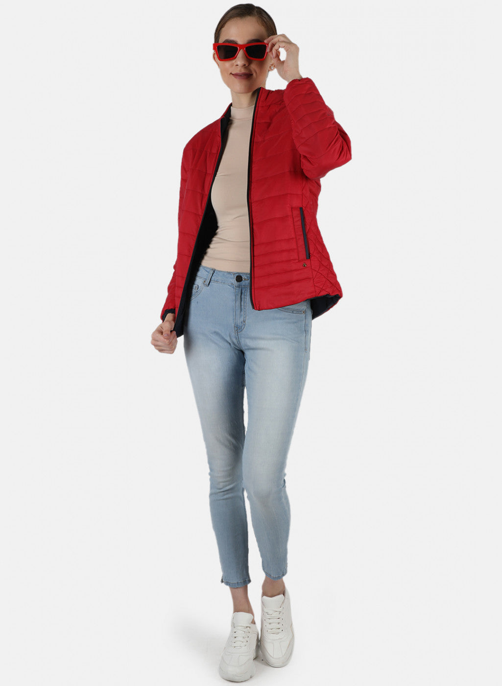 Women Maroon Solid Jacket