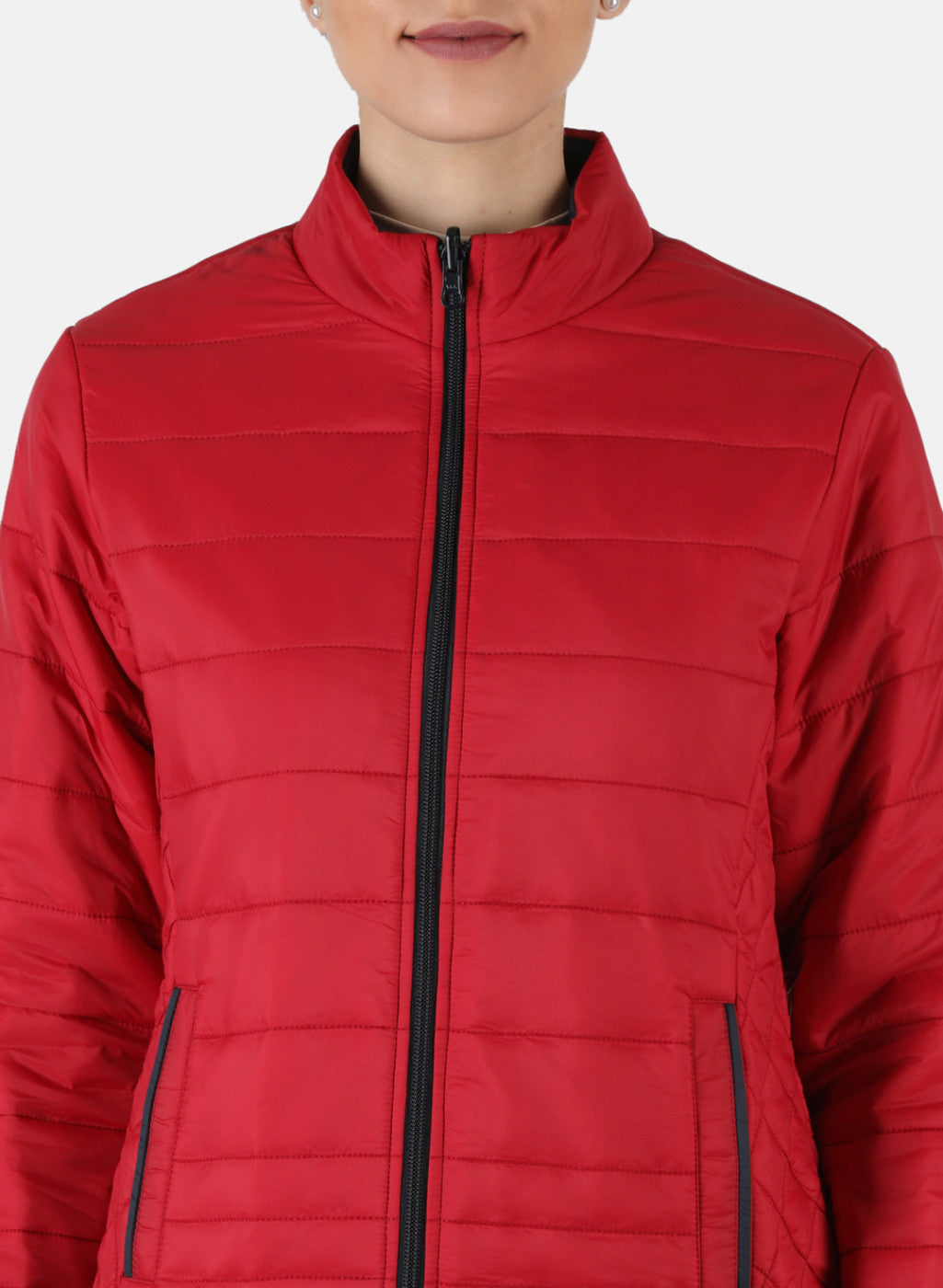 Women Maroon Solid Jacket