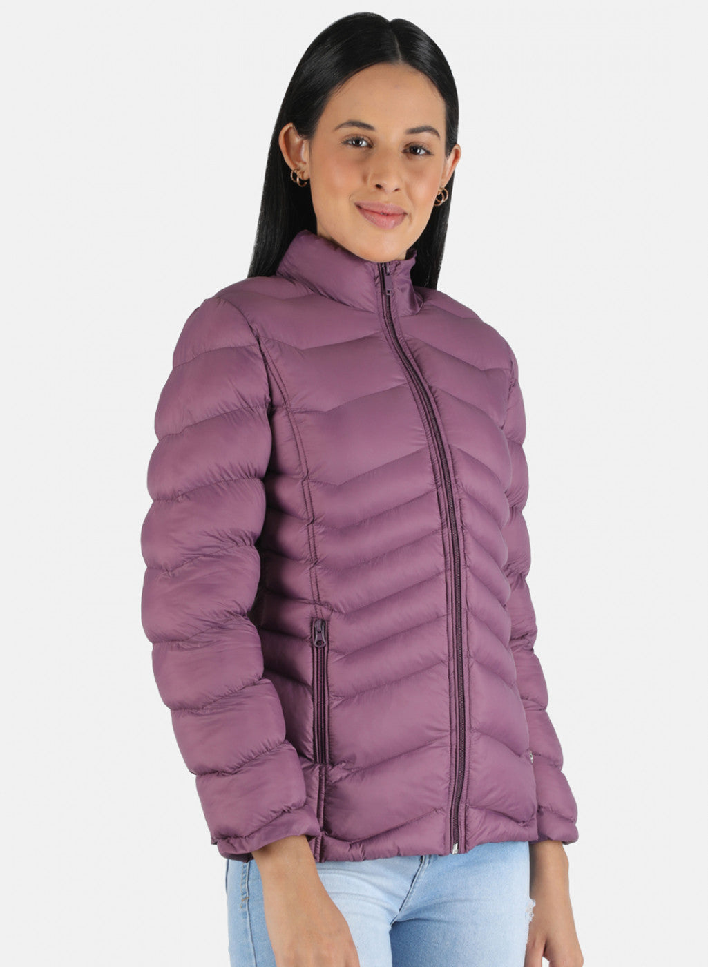 Women Purple Solid Jacket