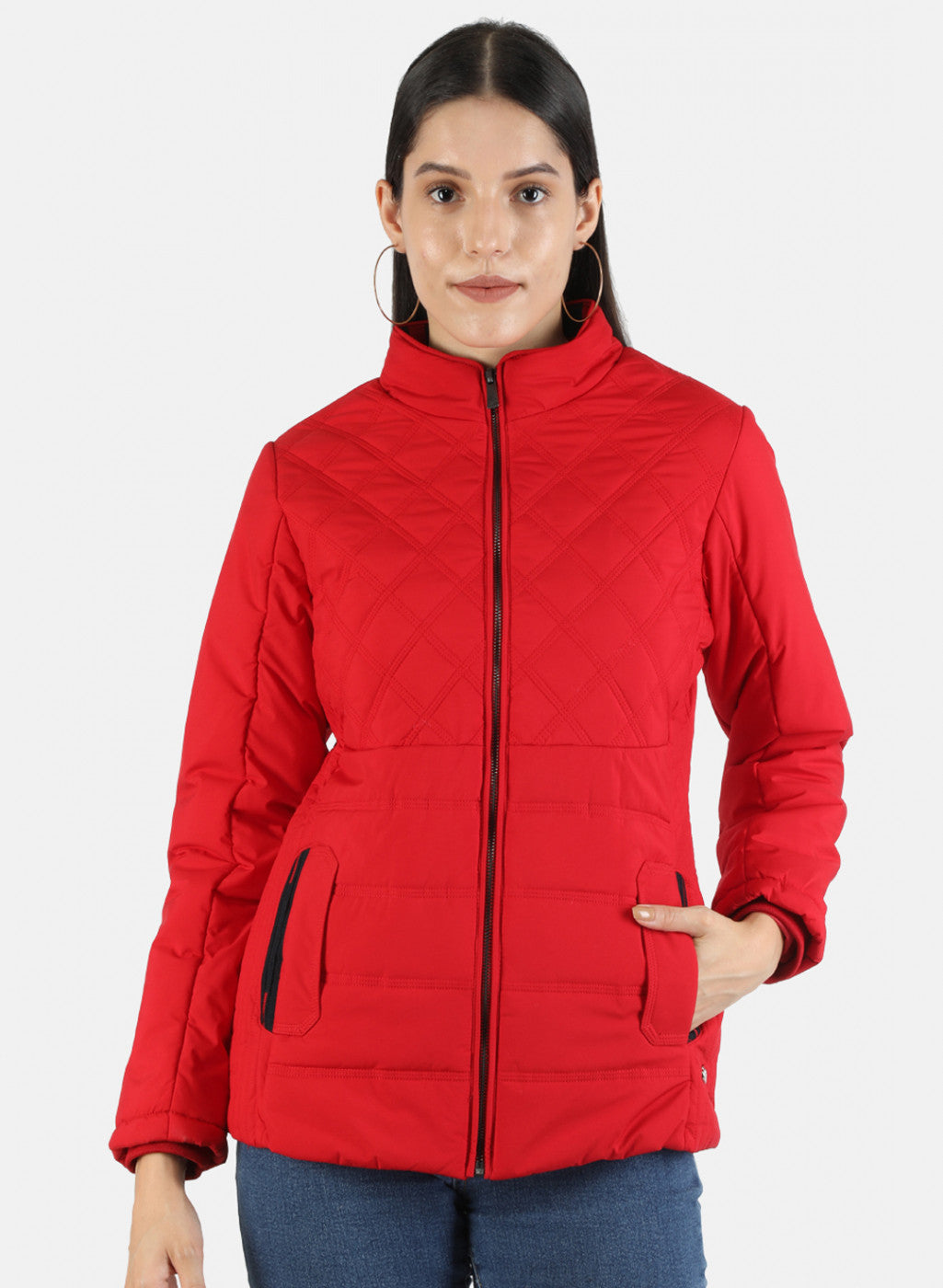 Women Red Solid Jacket