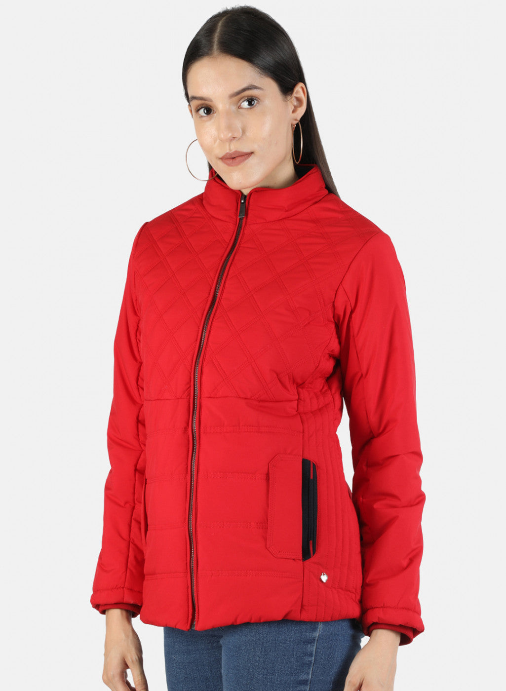 Women Red Solid Jacket