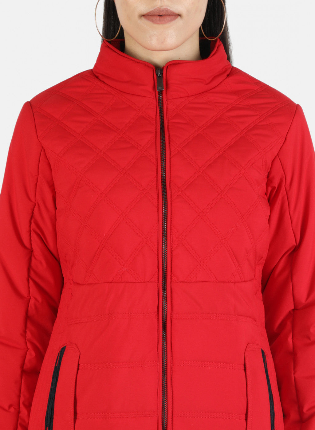 Women Red Solid Jacket