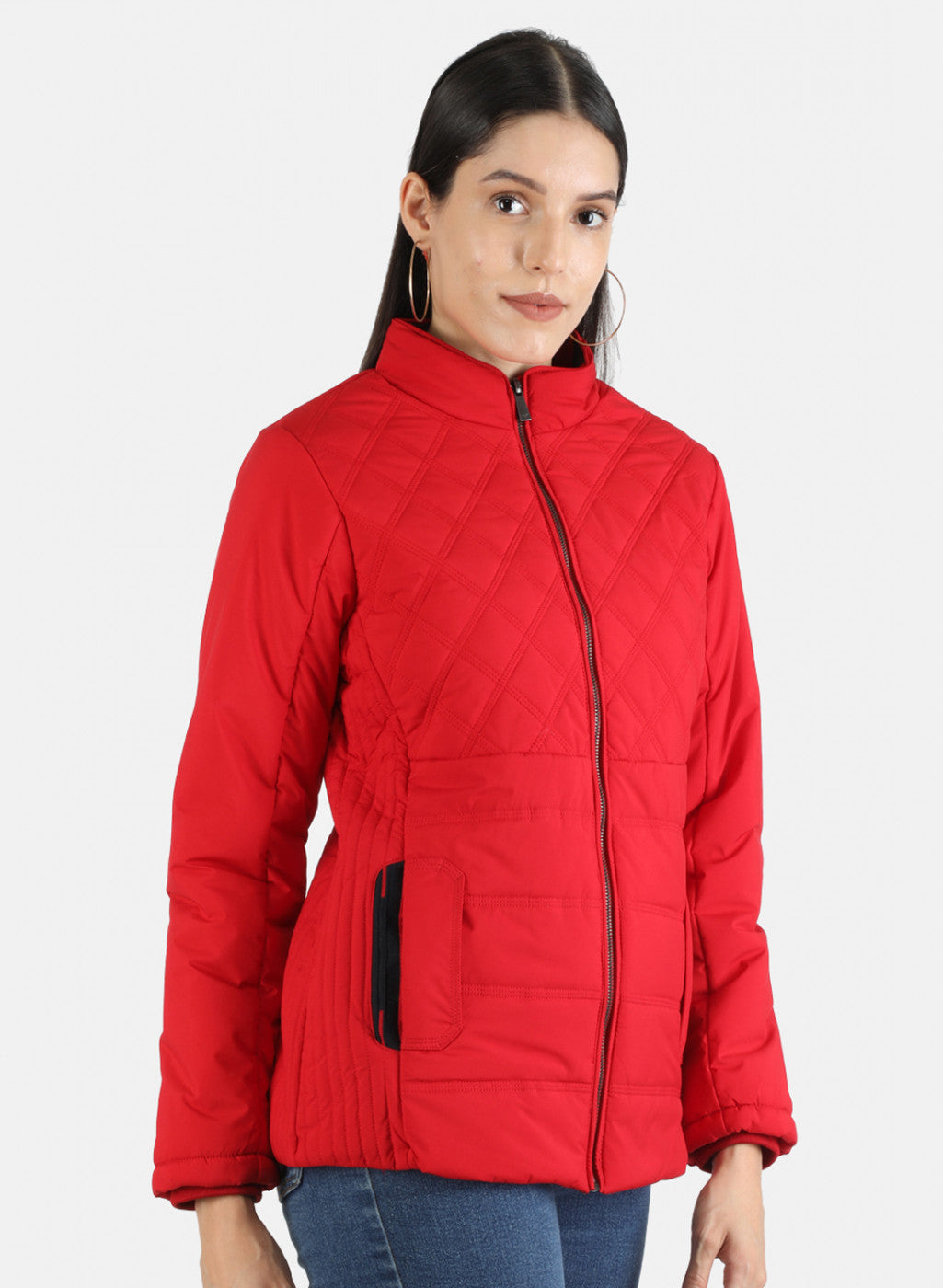 Women Red Solid Jacket