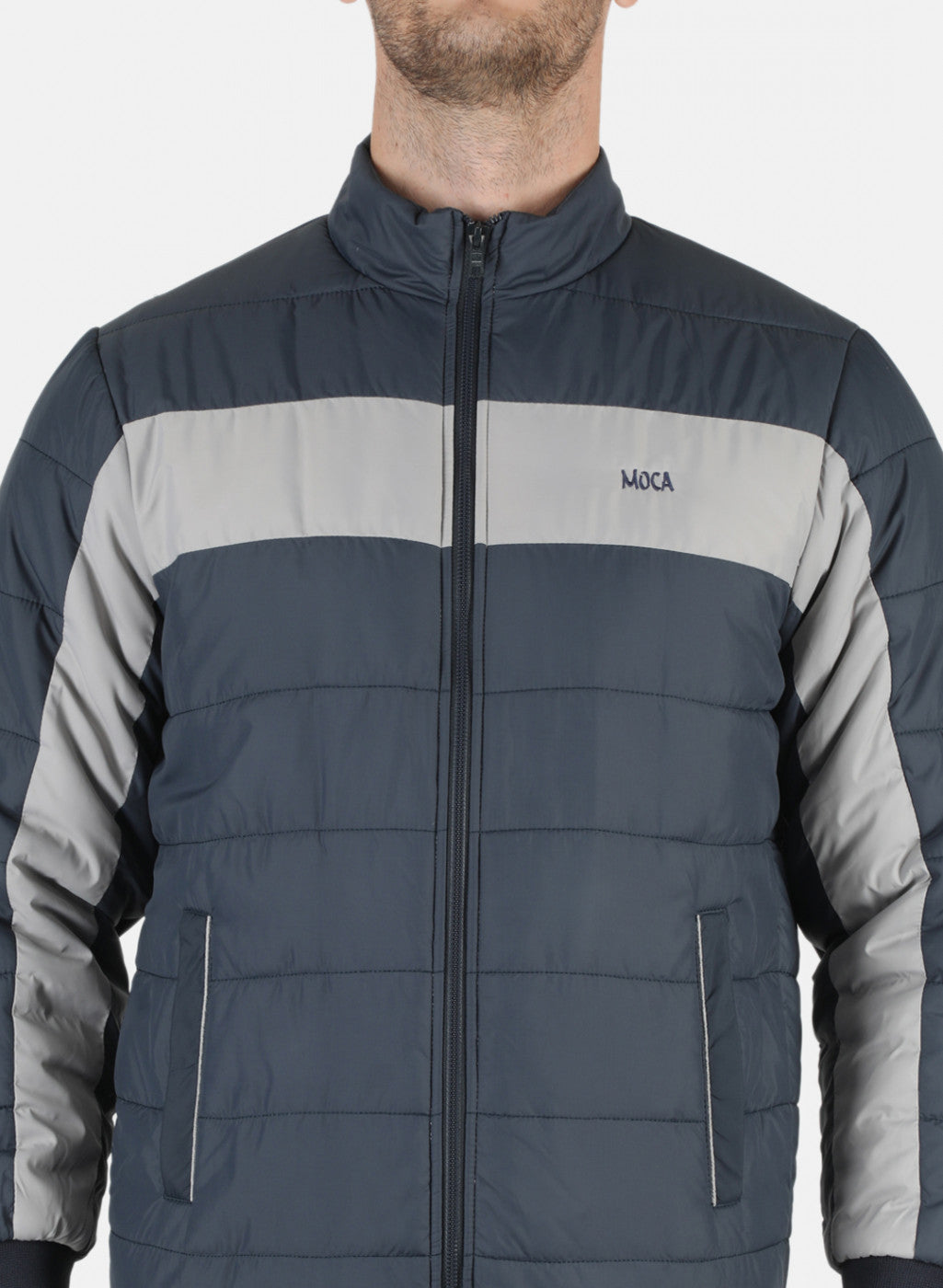 Men NAvy Blue Solid Jacket