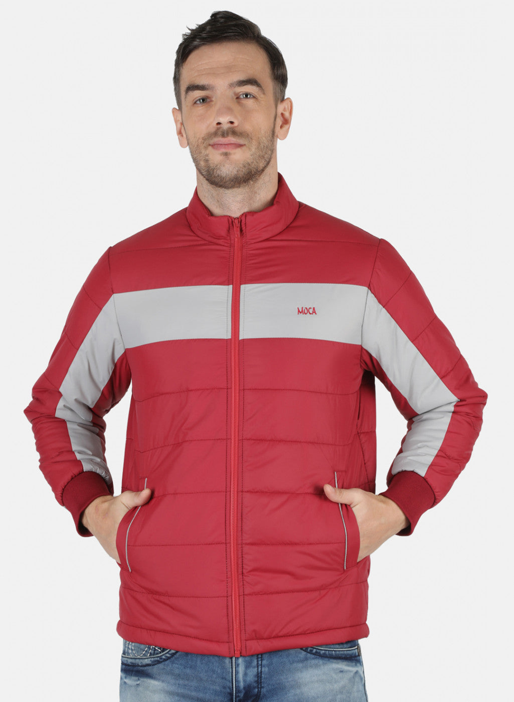 Men Red Solid Jacket