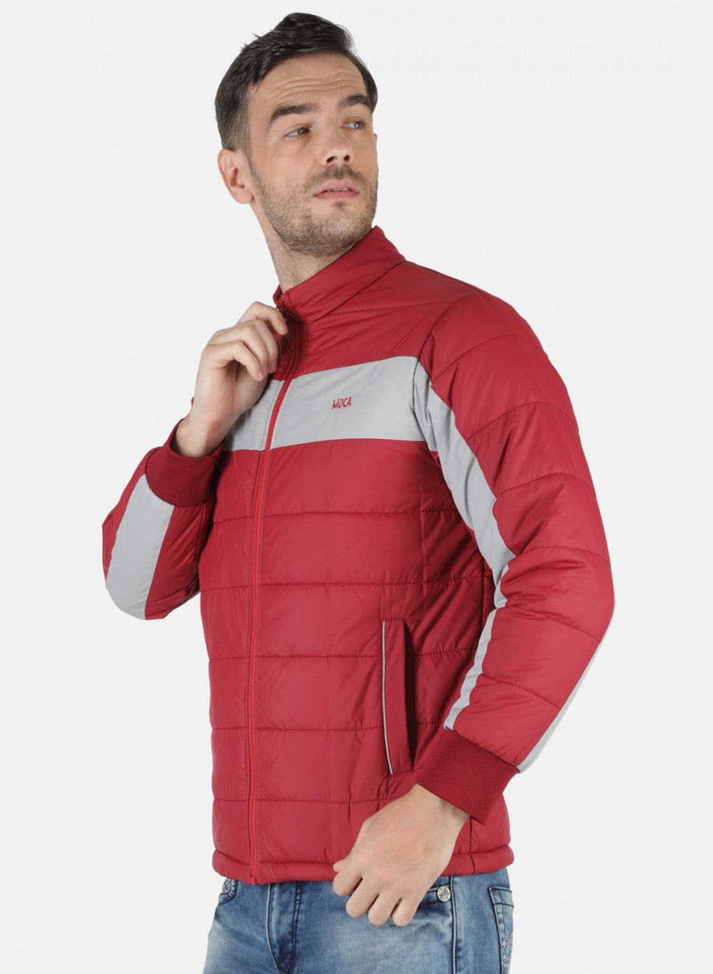 Men Red Solid Jacket
