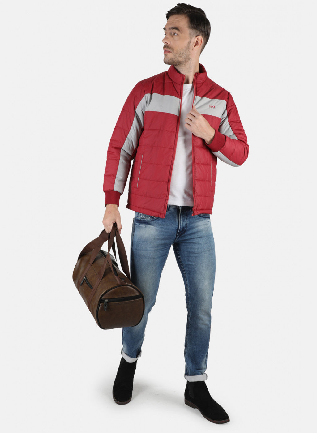 Men Red Solid Jacket