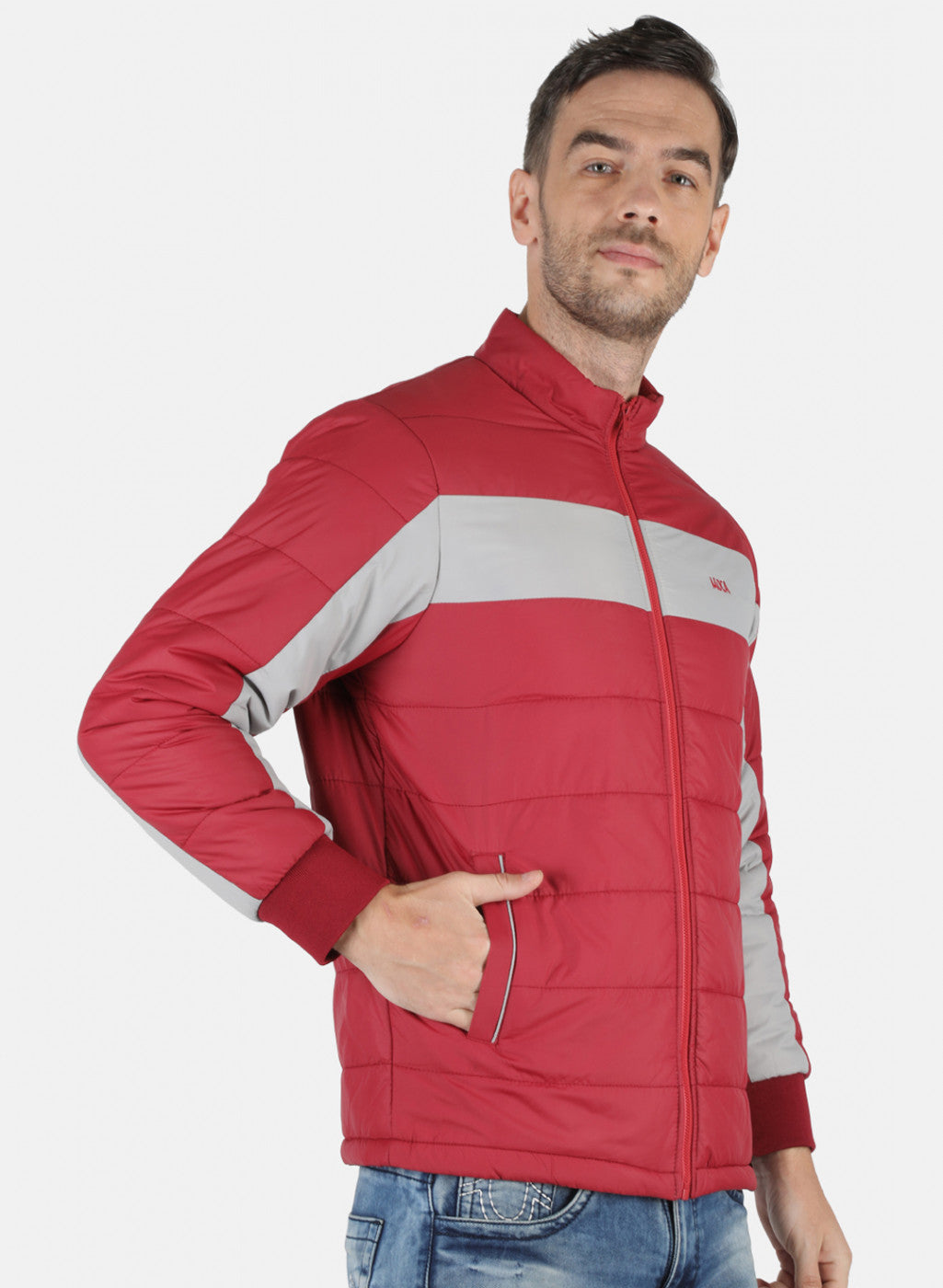 Men Red Solid Jacket